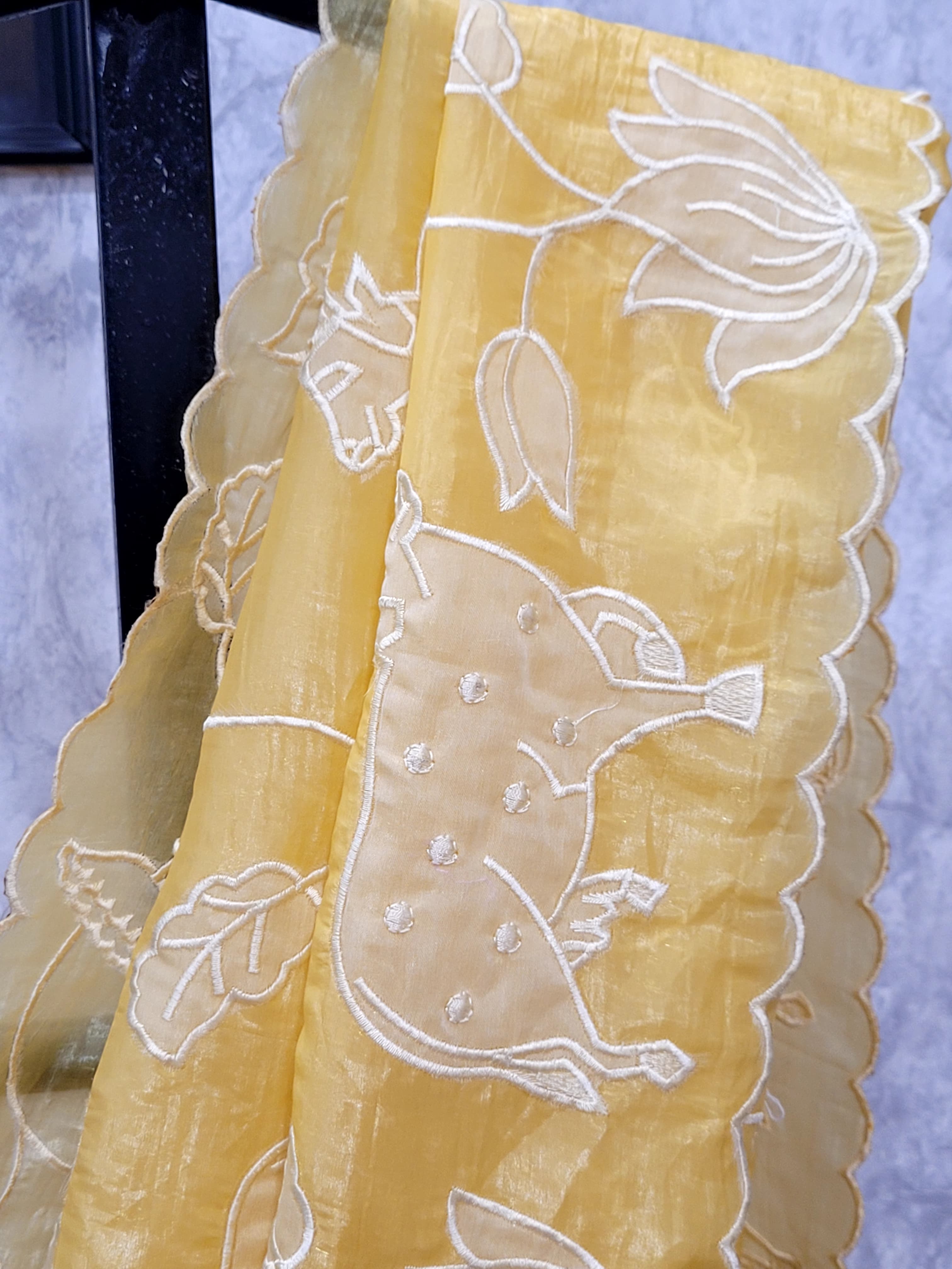 Yellow Tarini Organza Saree