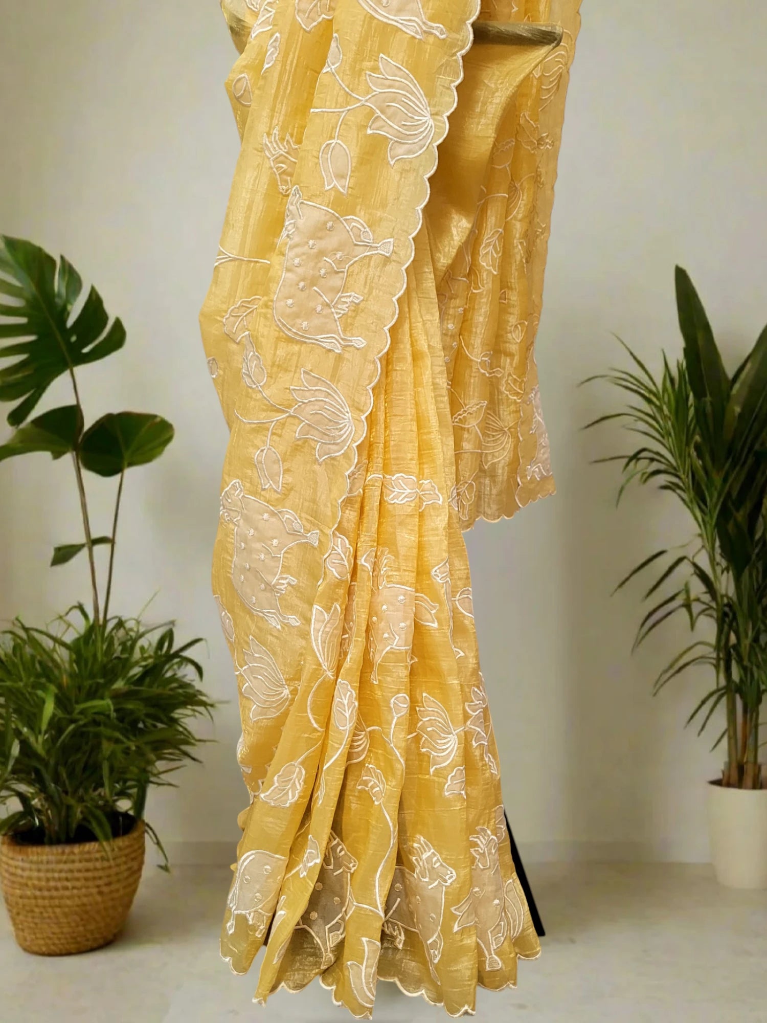 Yellow Tarini Organza Saree