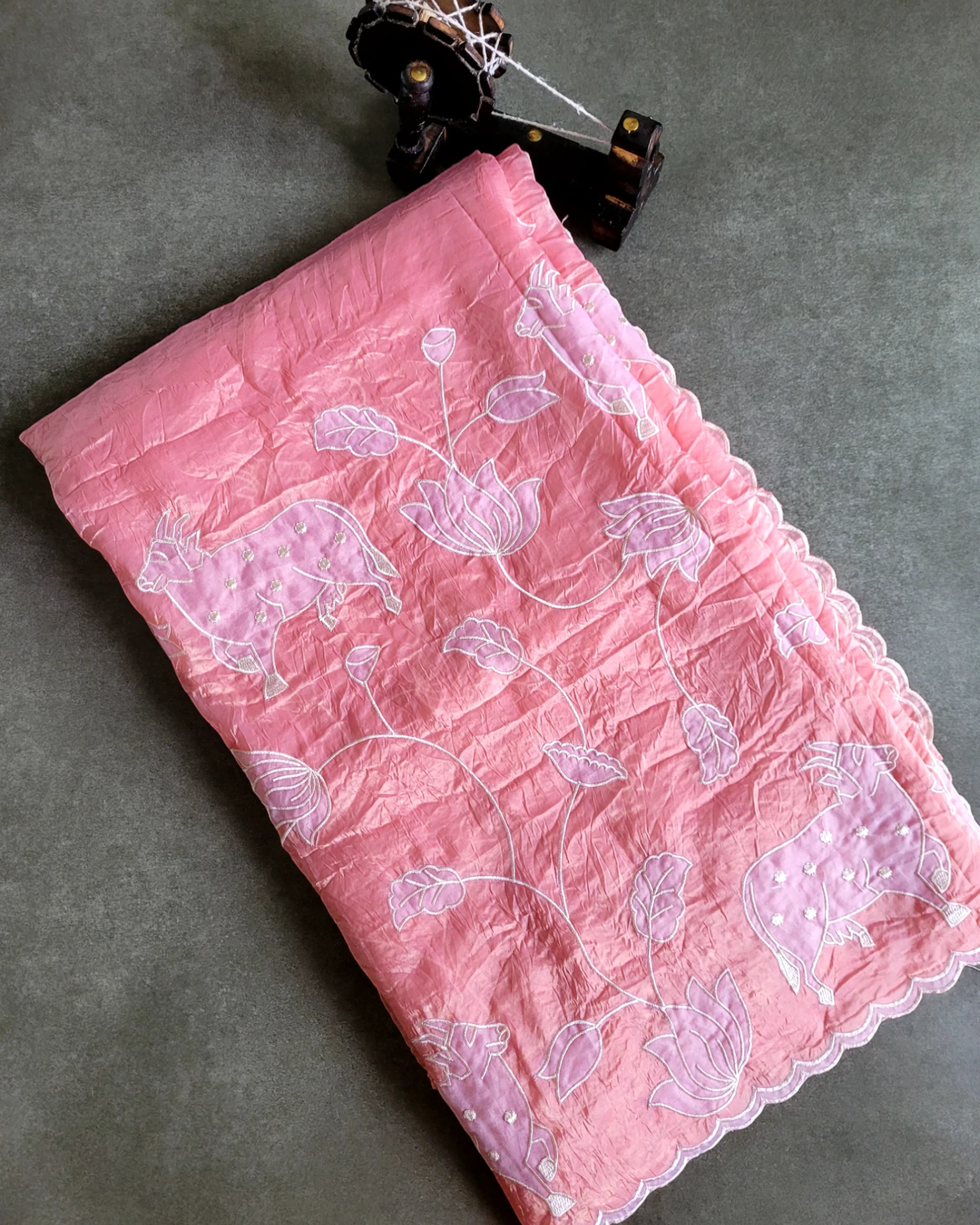 Lace Tarini Saree (Lotus Embriodery Blouse)