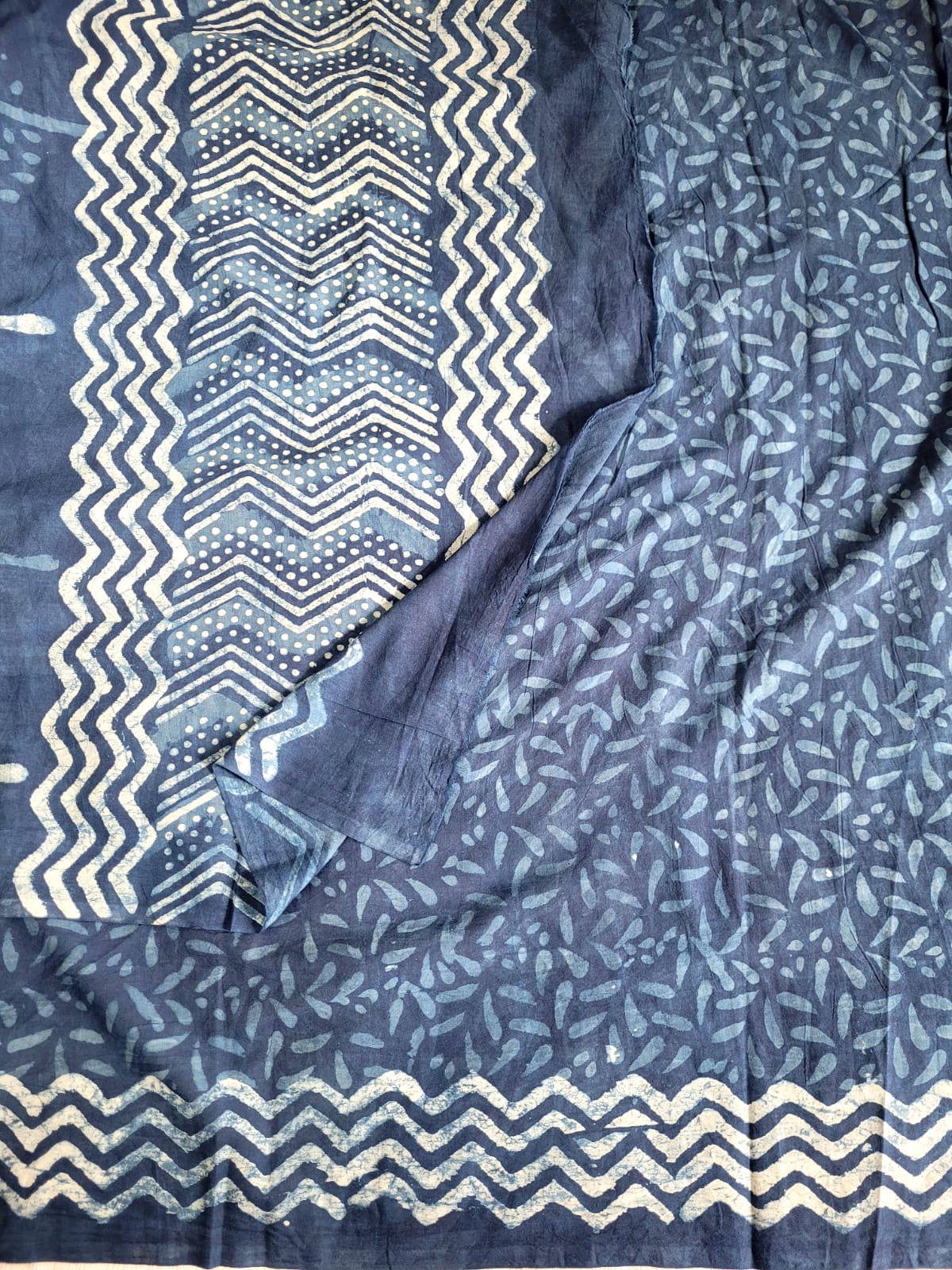 Blue2  Handblock Cotton Saree