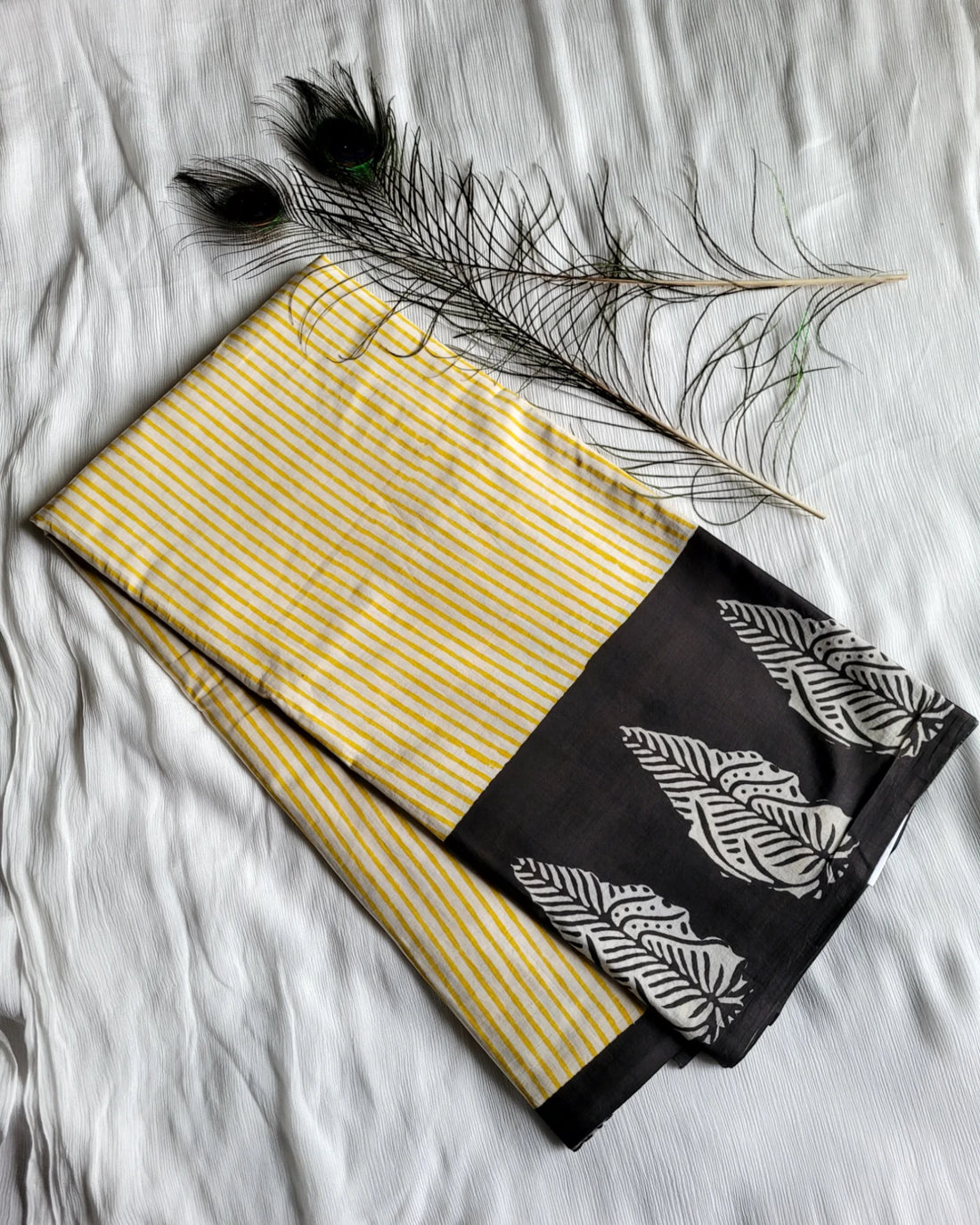 Yellow Handblock Saree