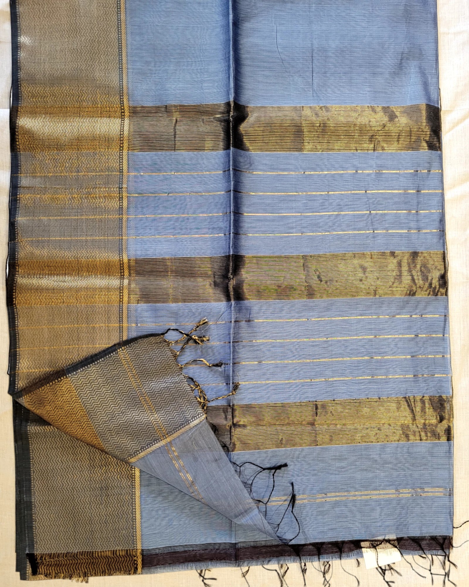 Berry Maheshwari Stripes Saree