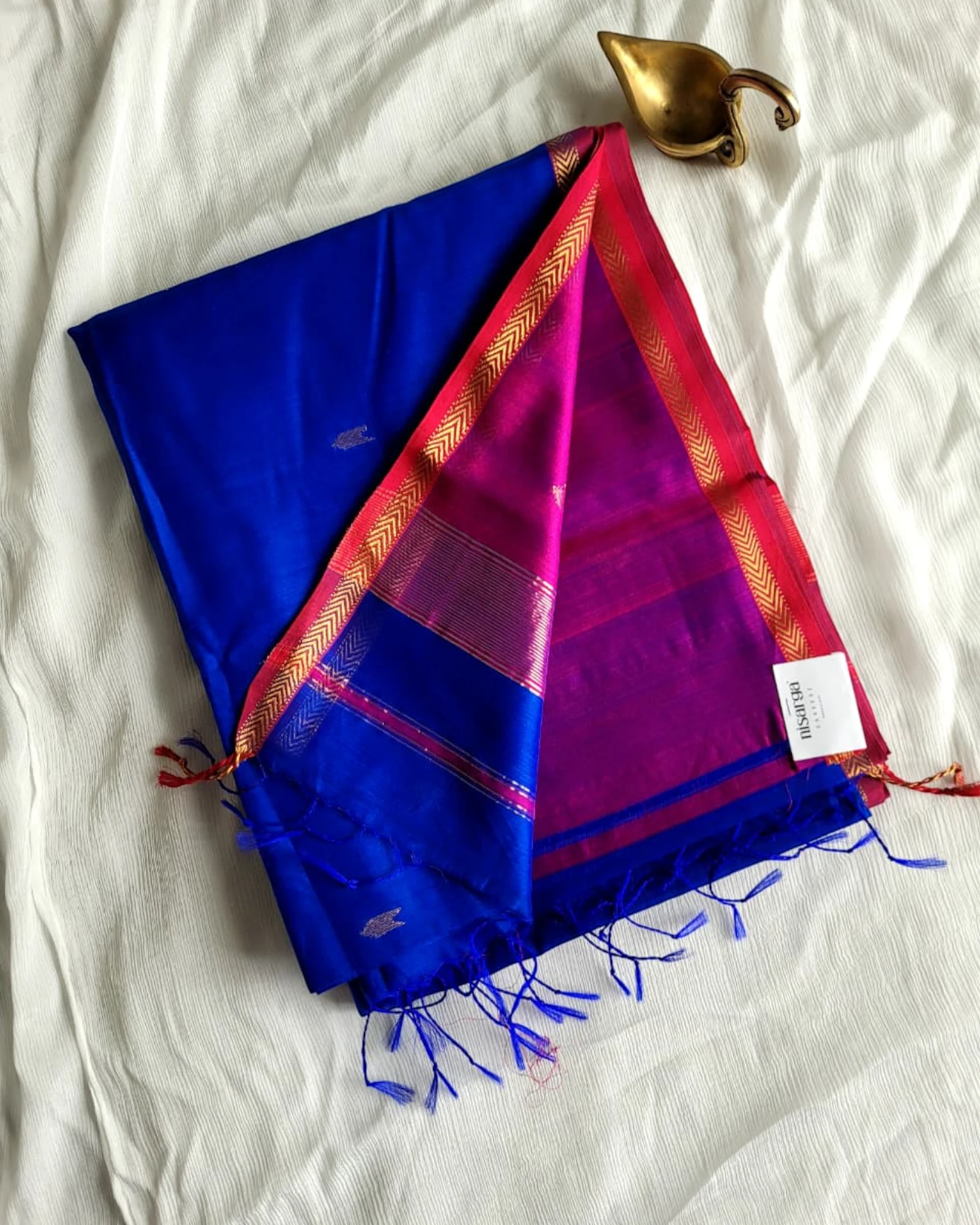 Blue Maheshwari SilkSaree