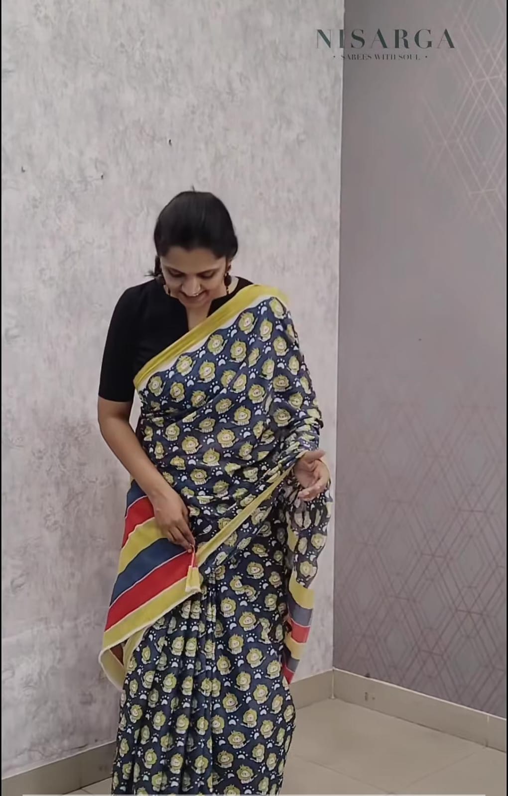 Blue Panchi Mul Saree