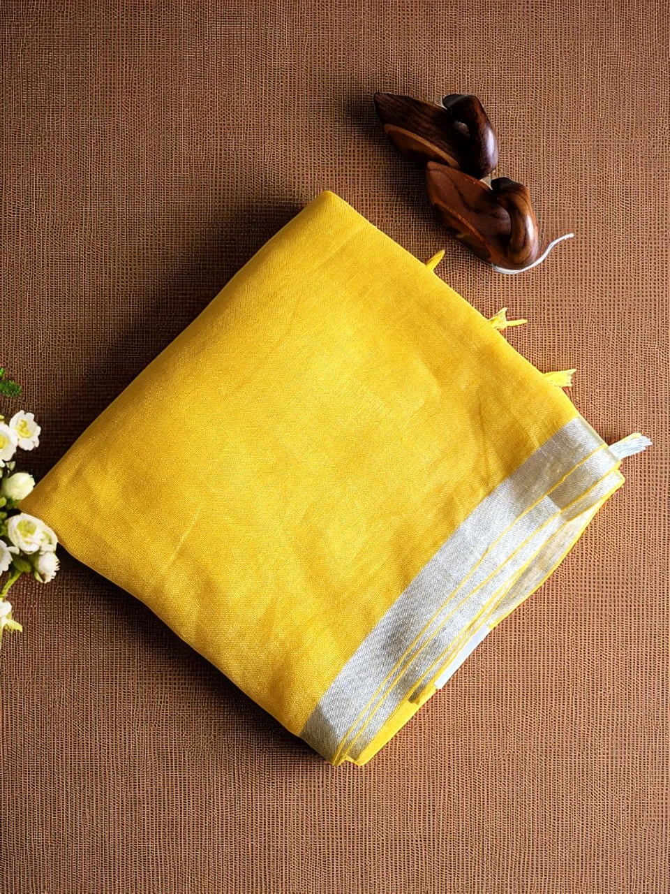 Yellow Swarna Linen Saree