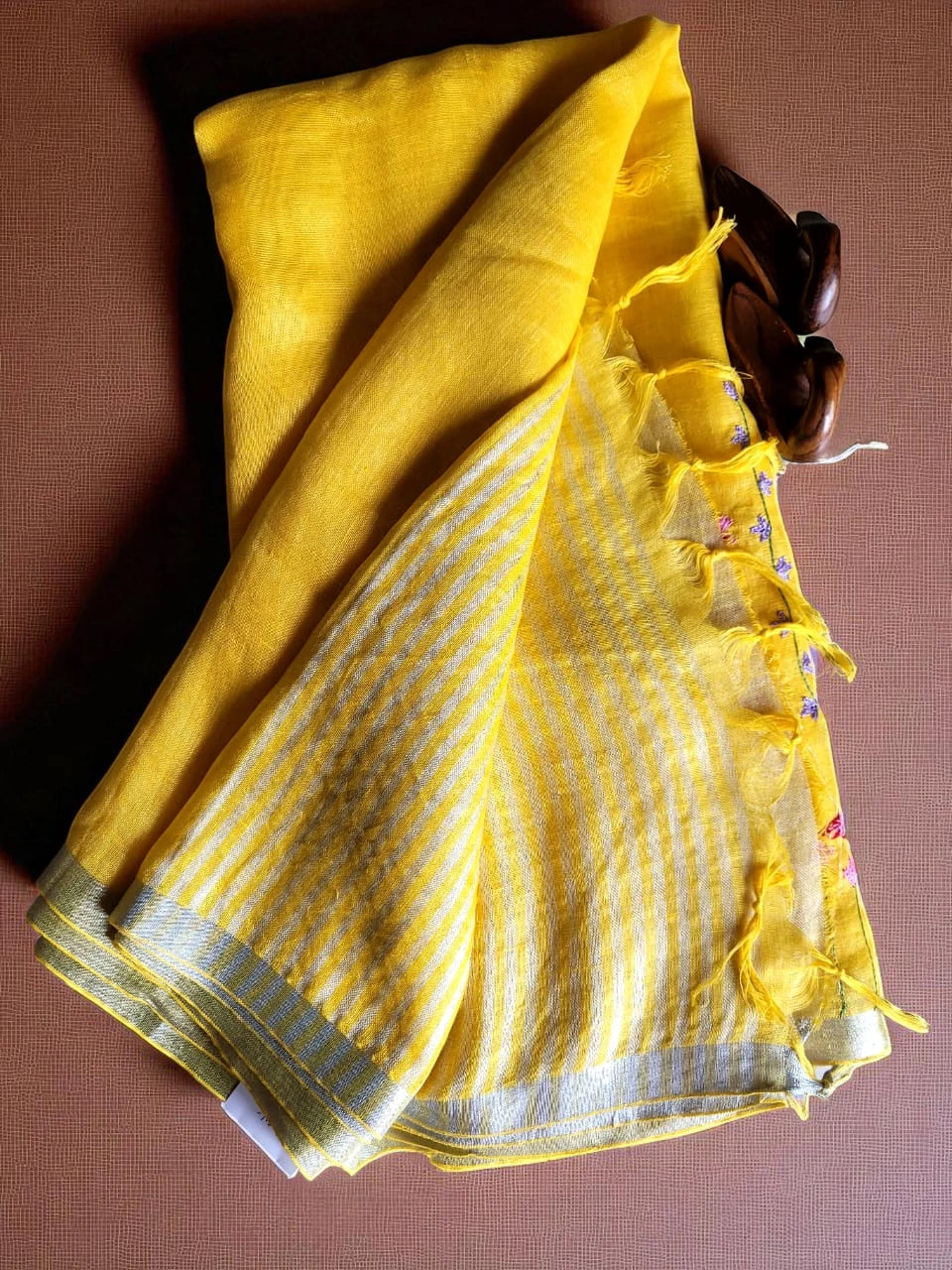 Yellow Swarna Linen Saree