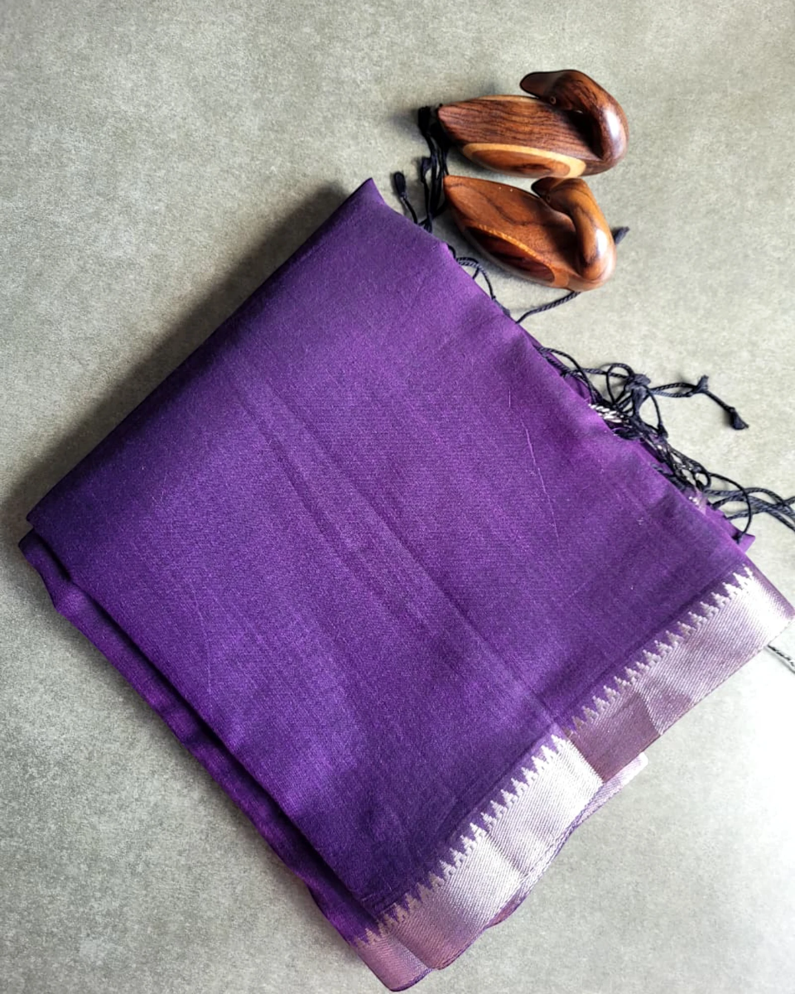 Purple Mangalgiri Mul Saree