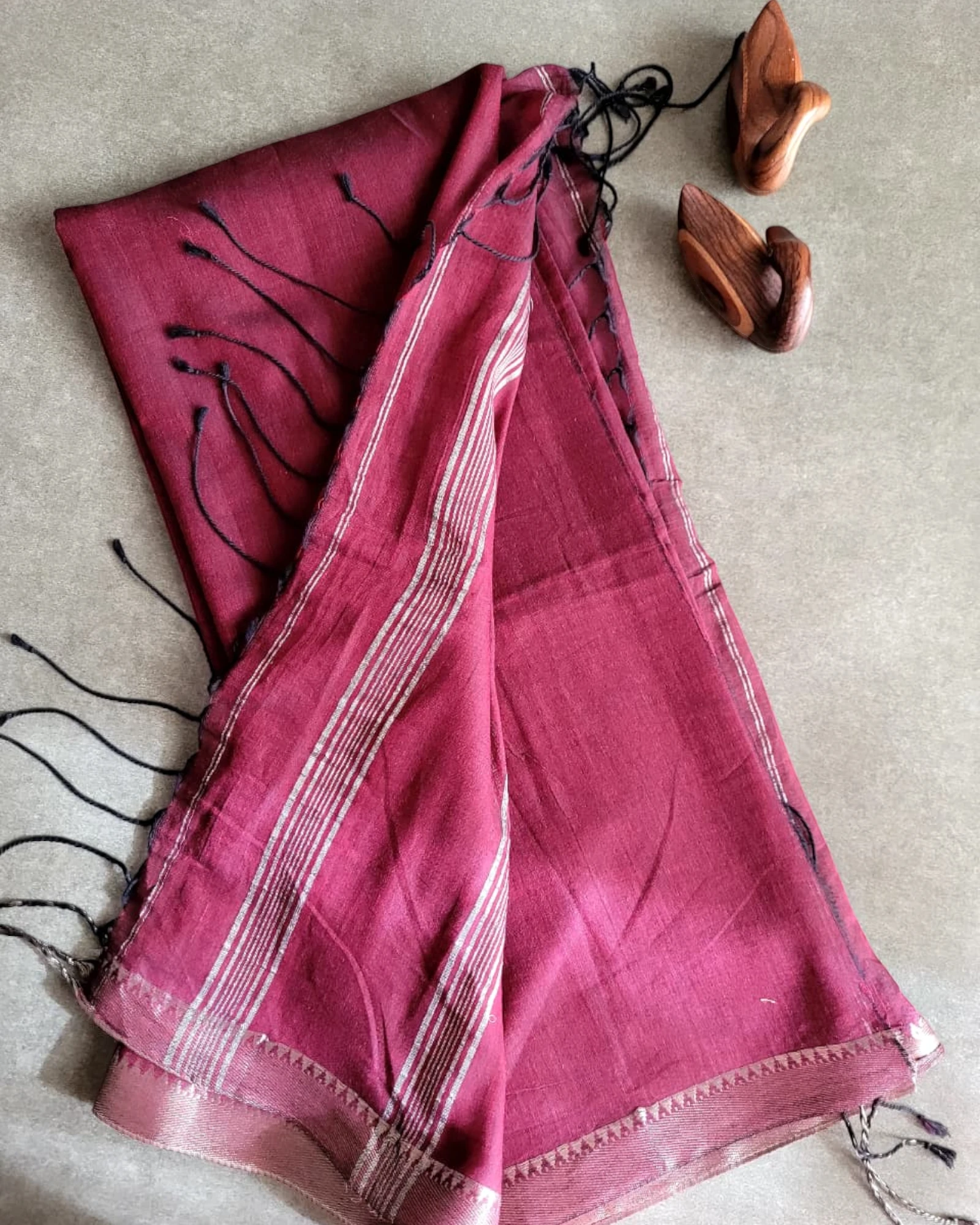Maroon Nidhi Mul Saree