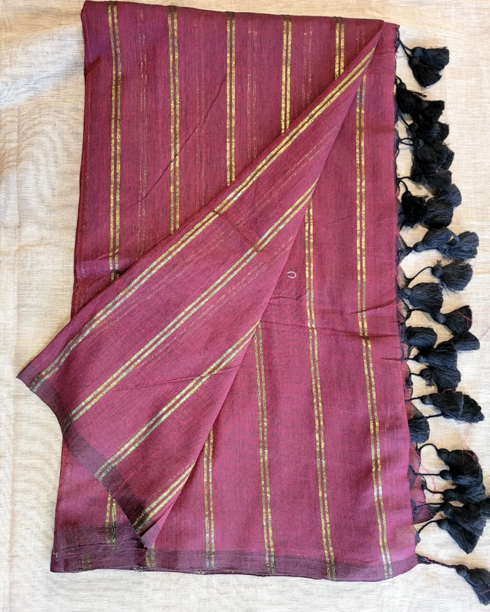 Maroon Nidhi Mul Saree
