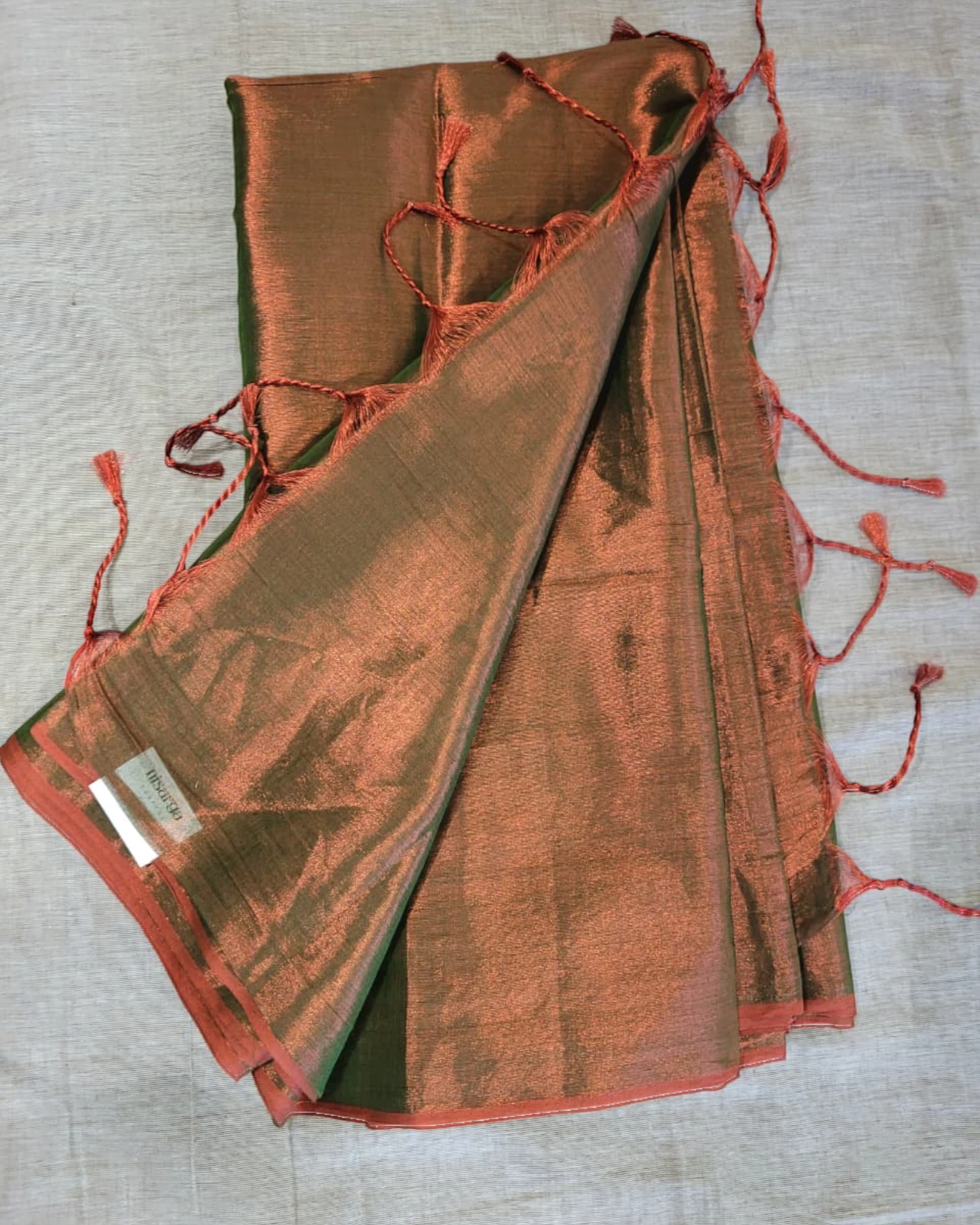 Copper Roshni Tissue Saree