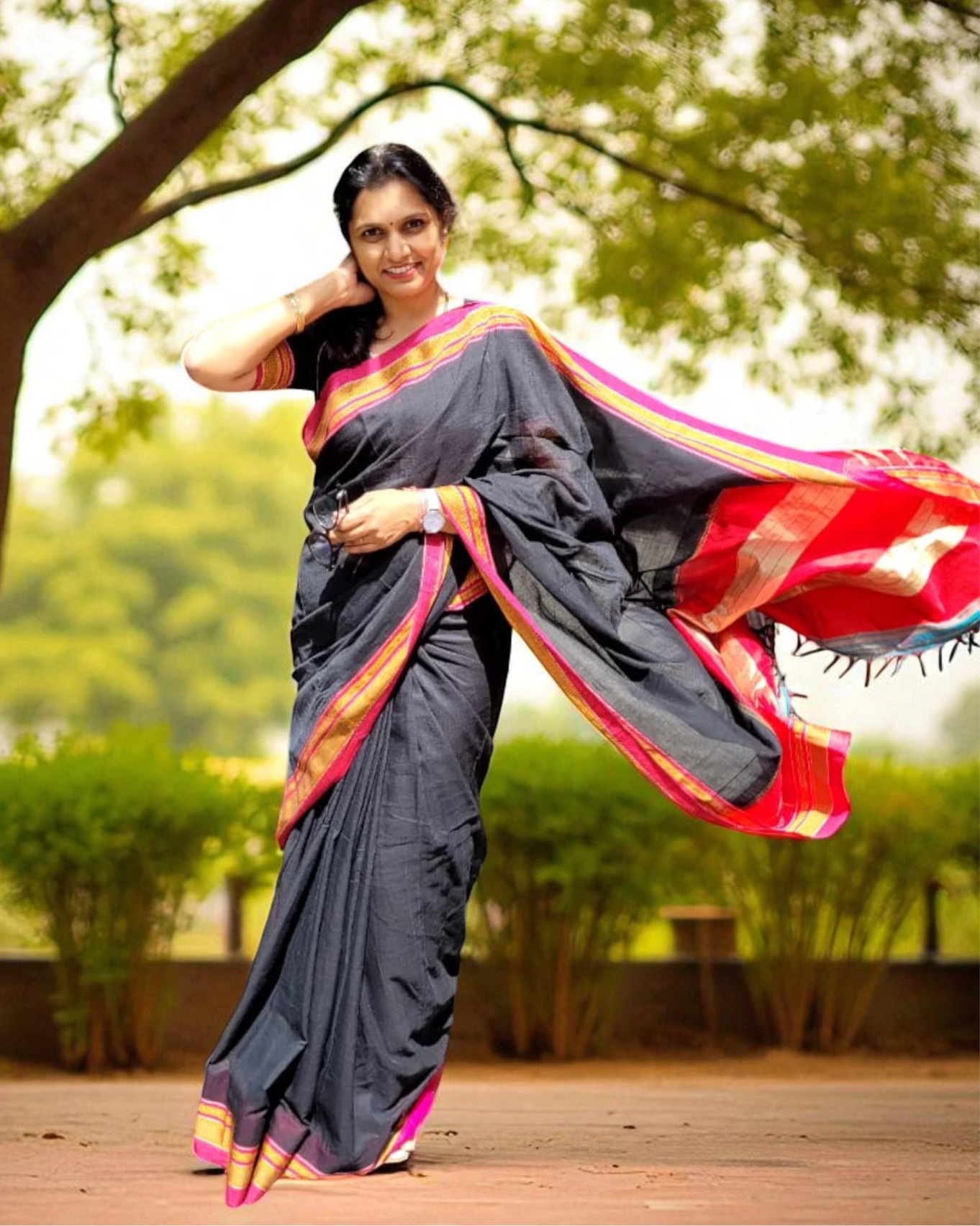 Ilkal Cotton Saree Silk Pallu