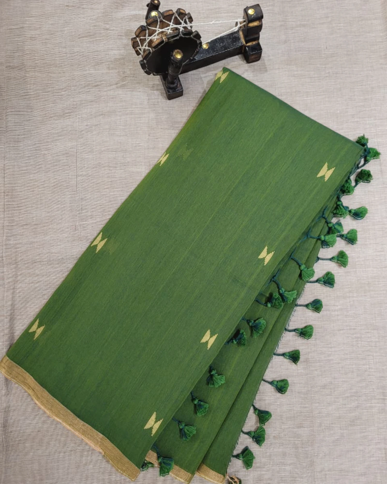 Green Mul Saree