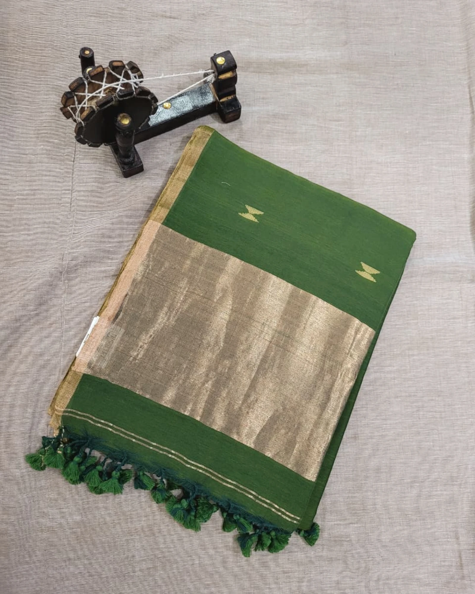 Green Mul Saree