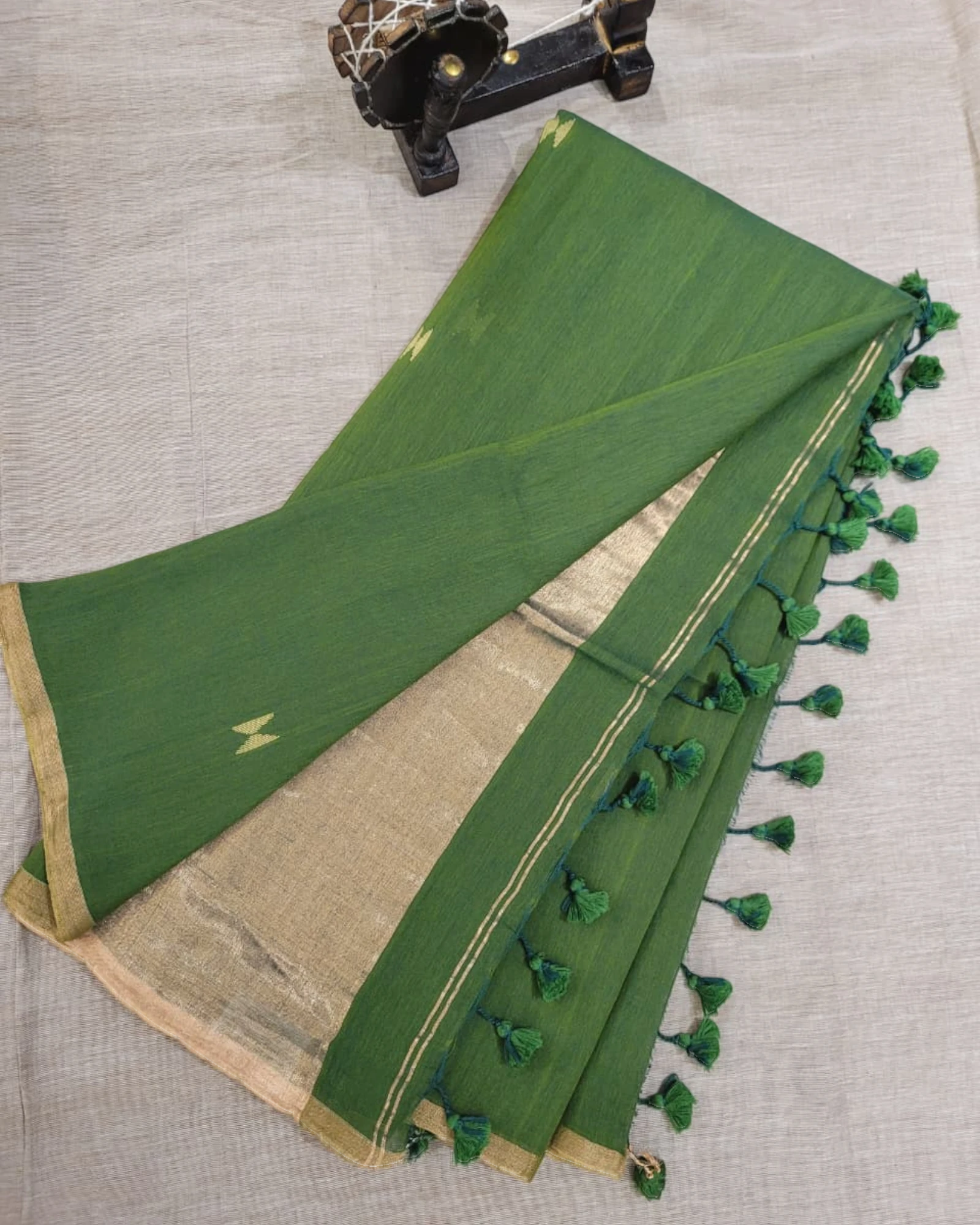 Green Mul Saree