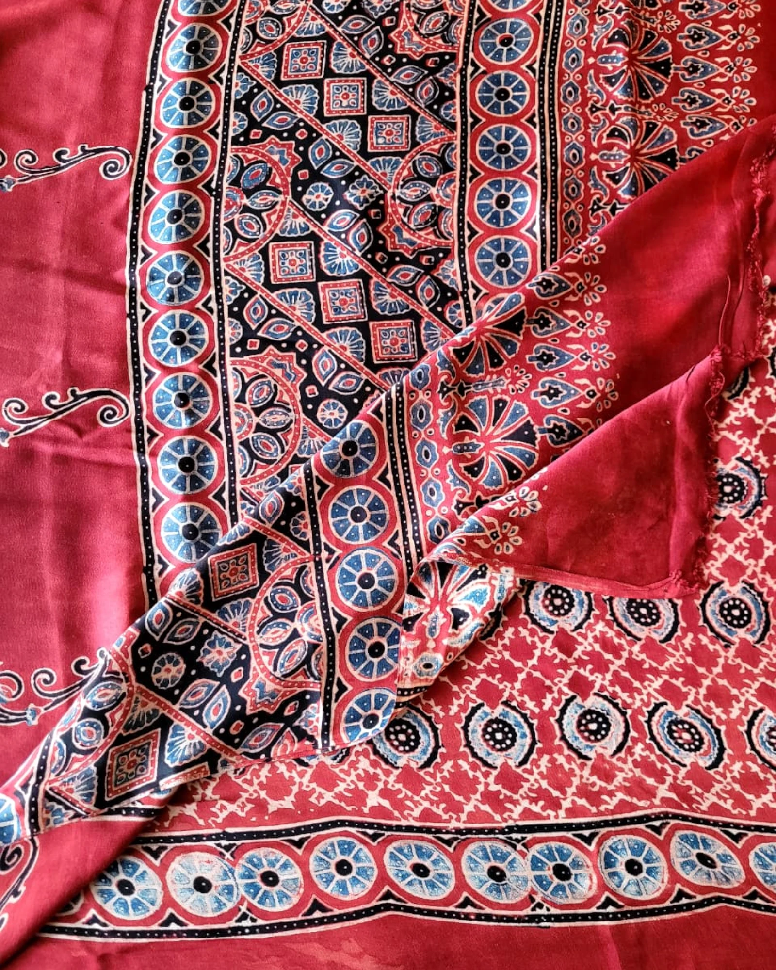 Red2 Madhu ModalSilk Saree