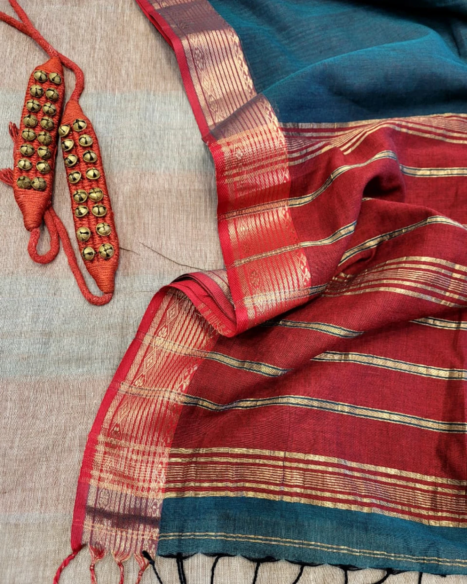 Green Mangalgiri2 Mul Saree