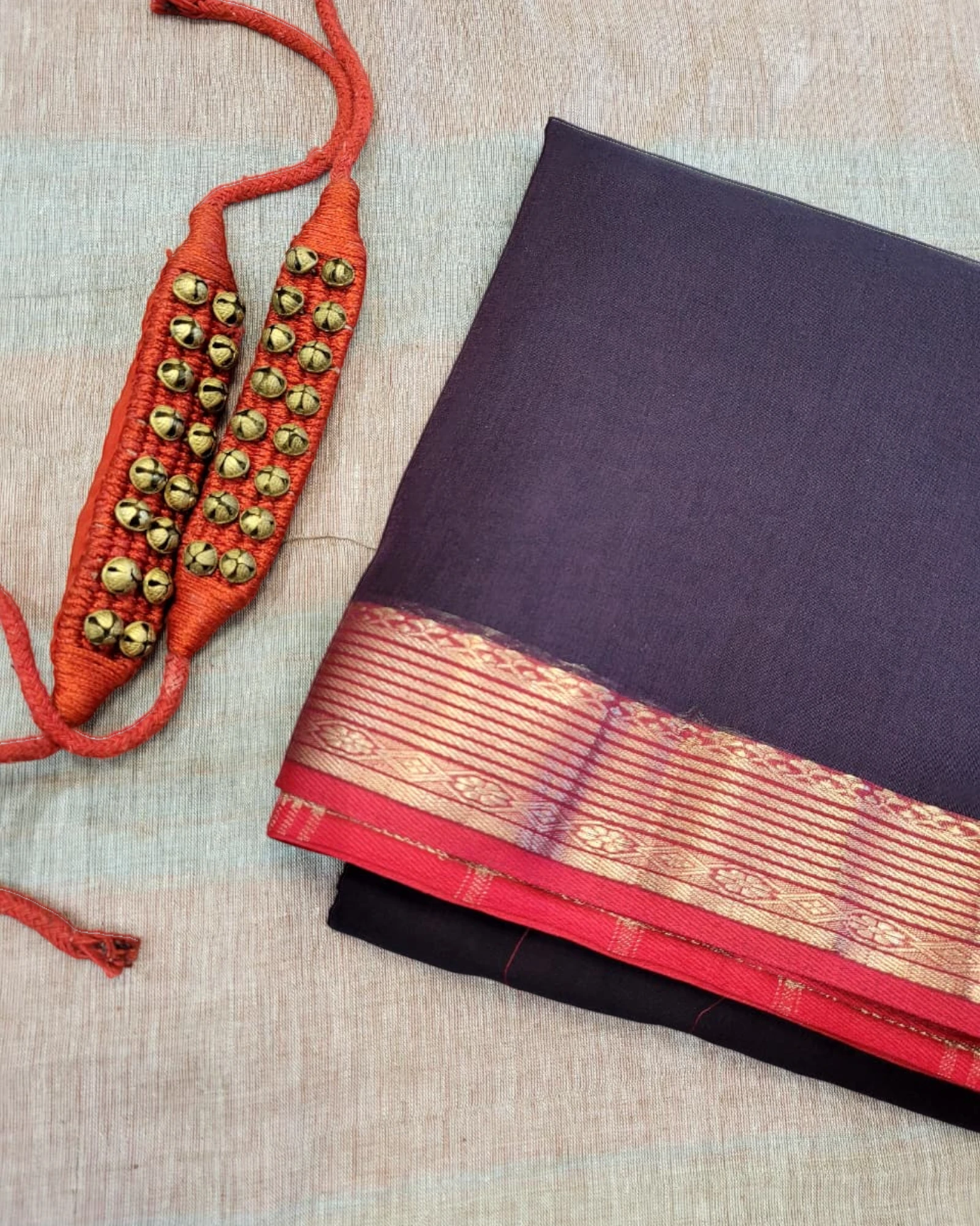 Black Mangalgiri2 Mul Saree