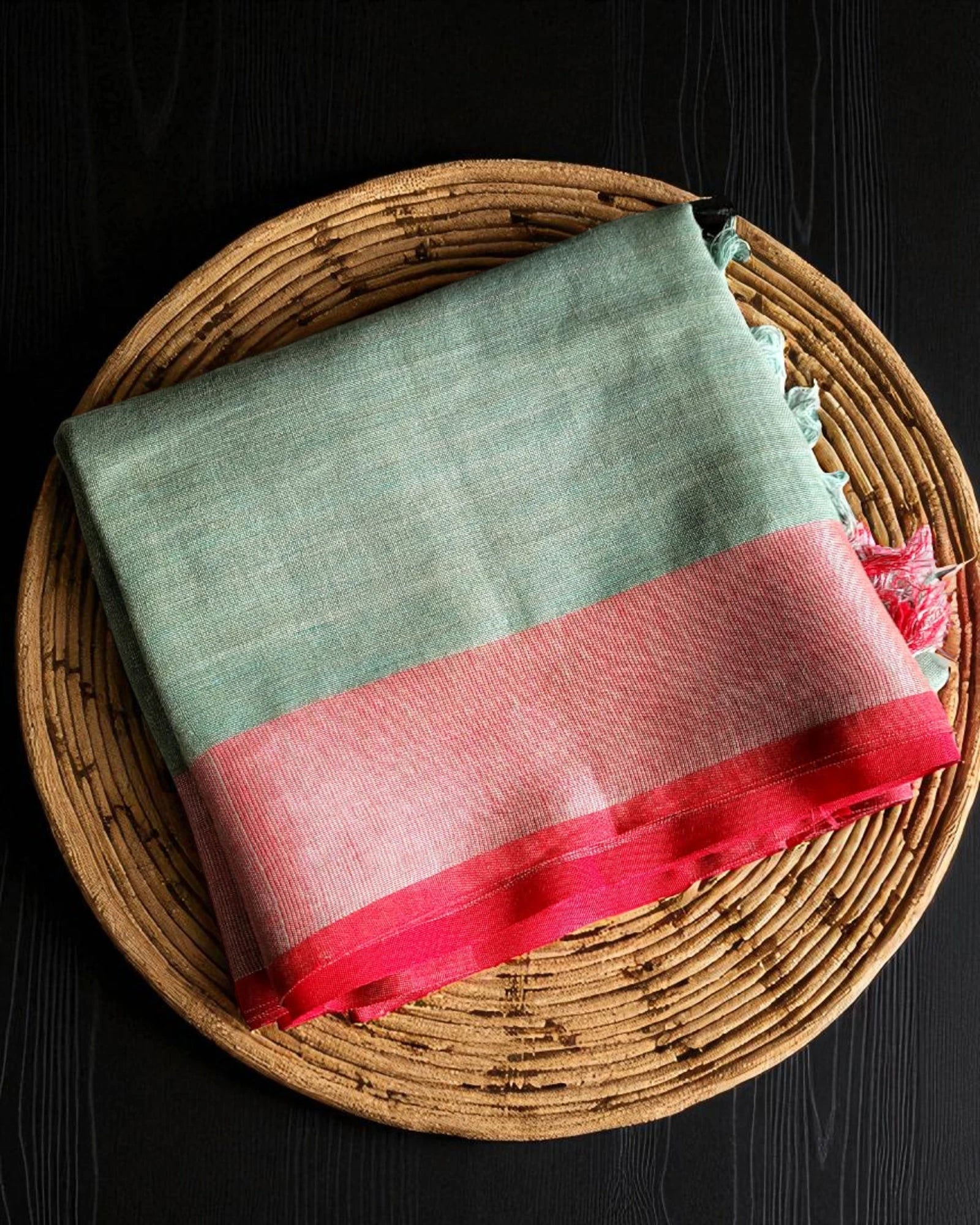 Grey Swarna Linen Saree