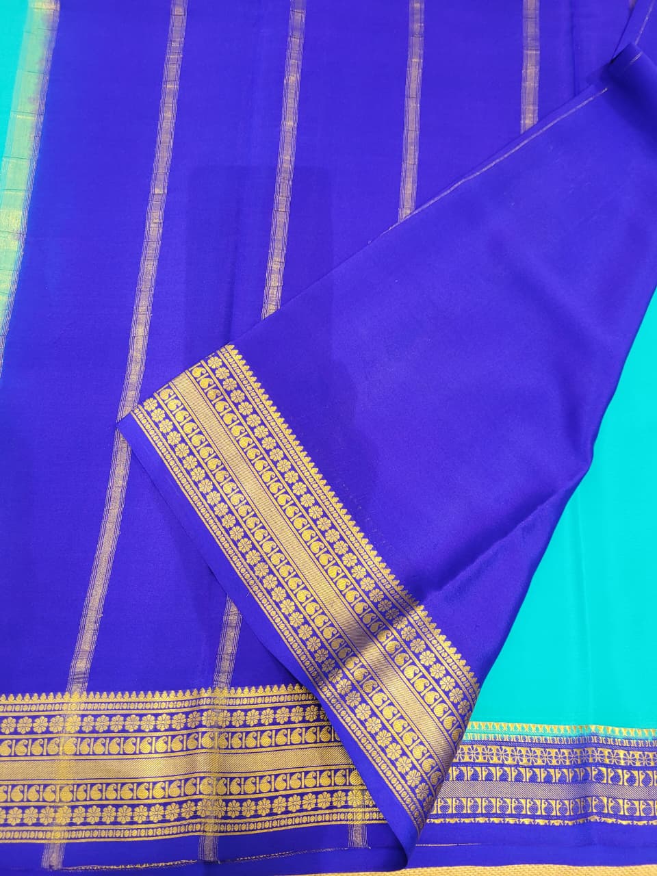 Blue Raga Mysore Silk Saree