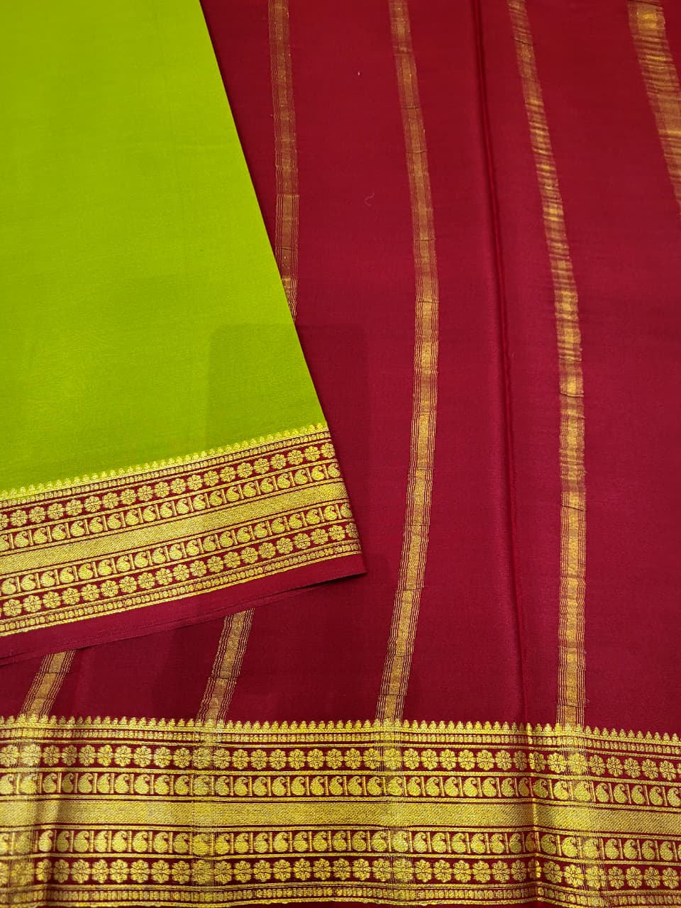 Green Raga Mysore Silk Saree