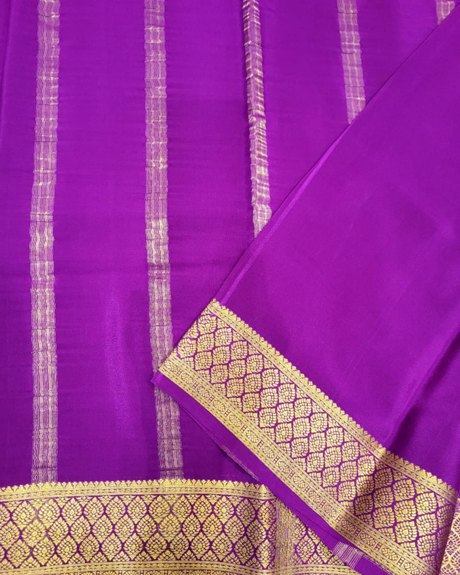 Purple Mallika Mysore Silk Saree