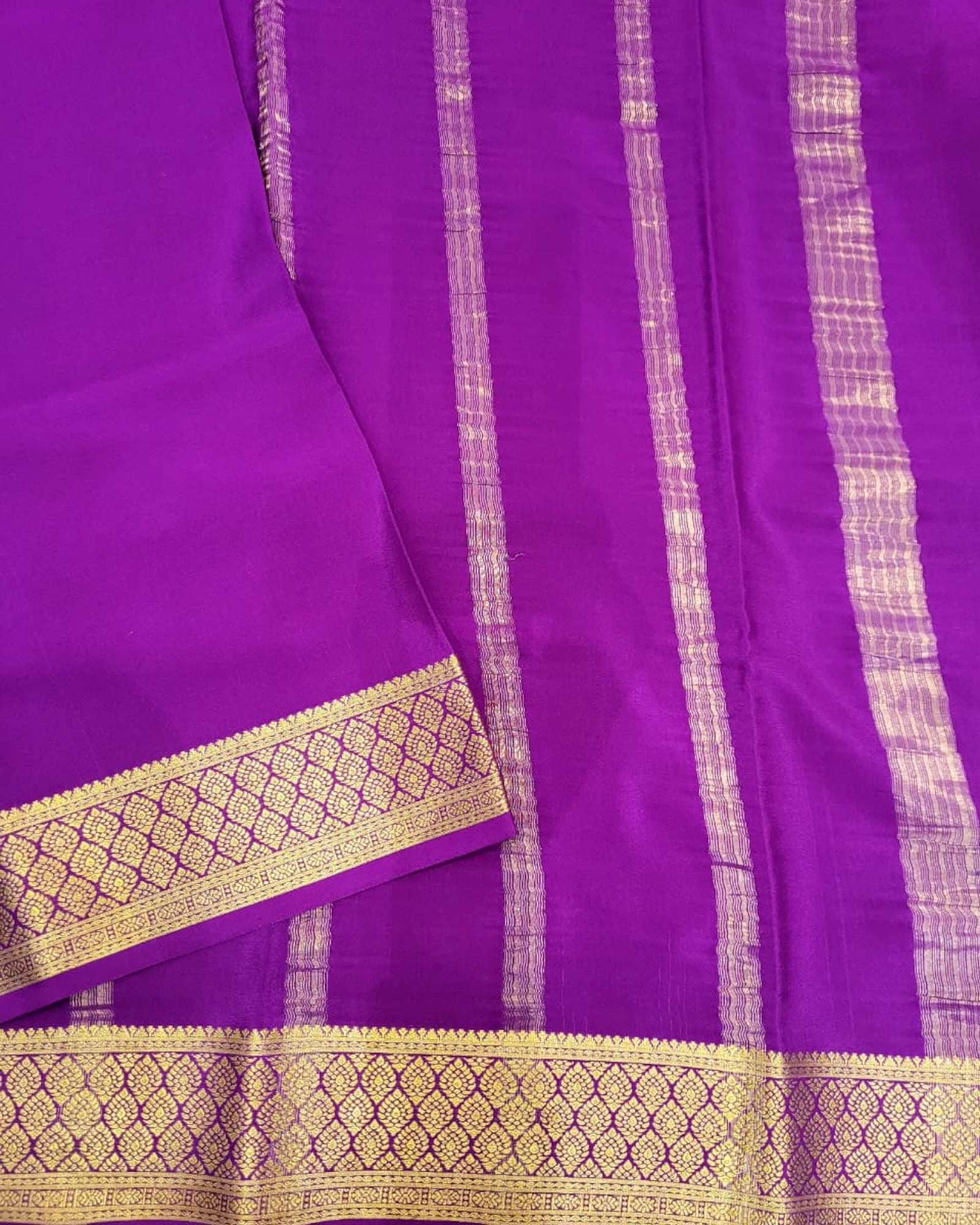 Purple Mallika Mysore Silk Saree