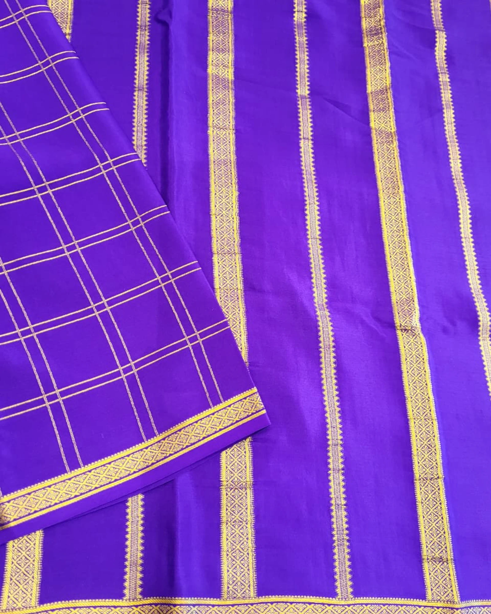 Violet Madhura Mysore Silk Saree