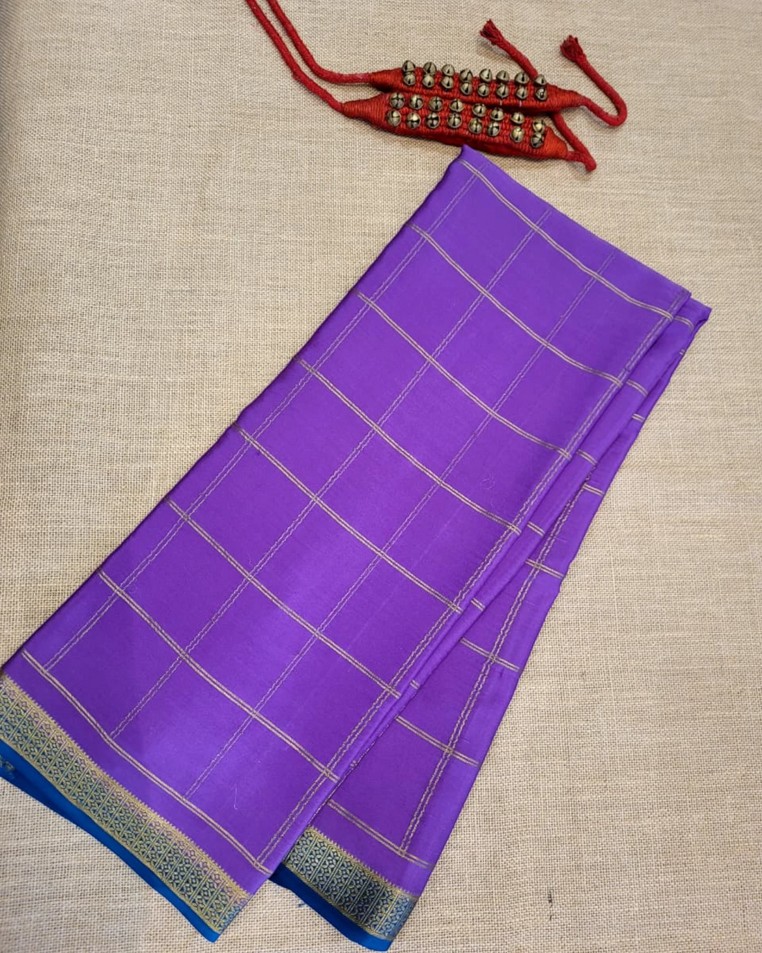 Purple Madhura Mysore Silk Saree