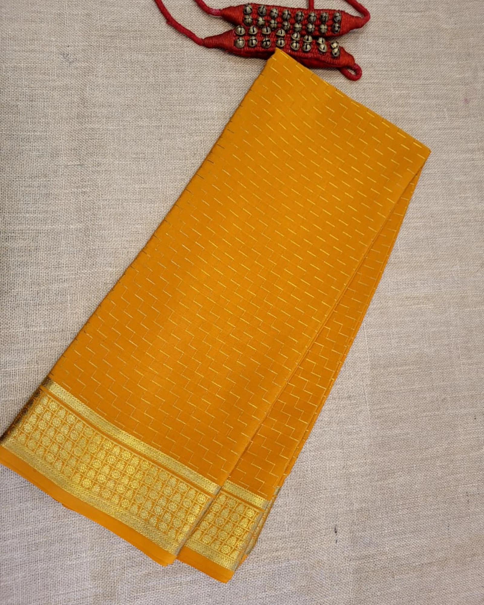 Yellow Madhura Mysore Silk Saree