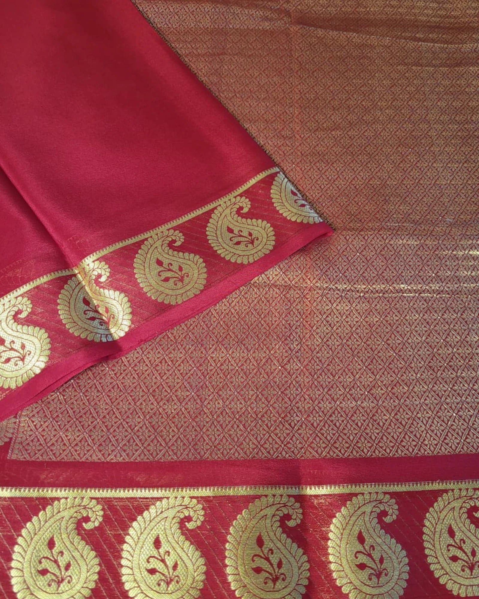 Red2 Mango Mysore Silk Saree