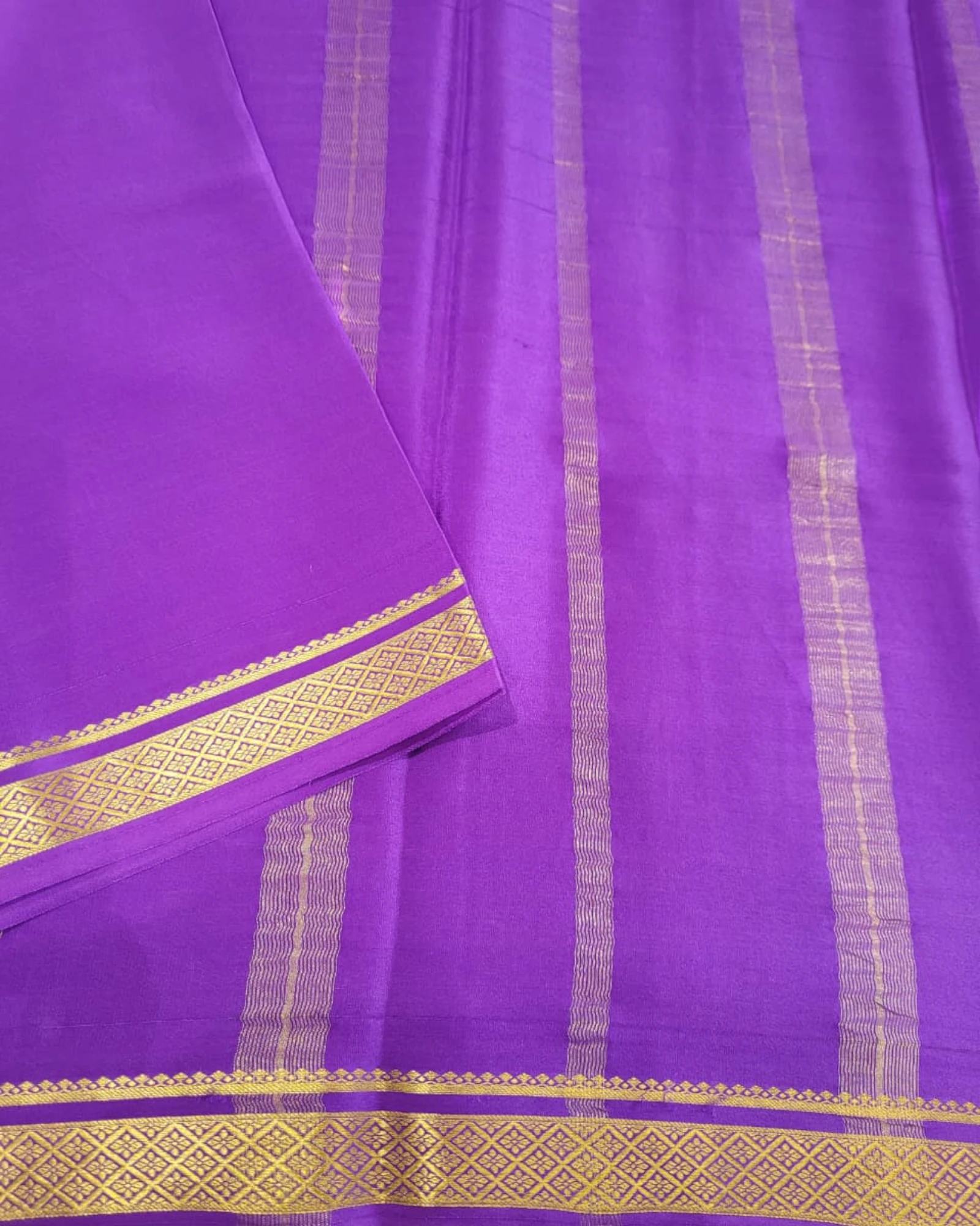 Purple Amogha Mysore Silk Saree