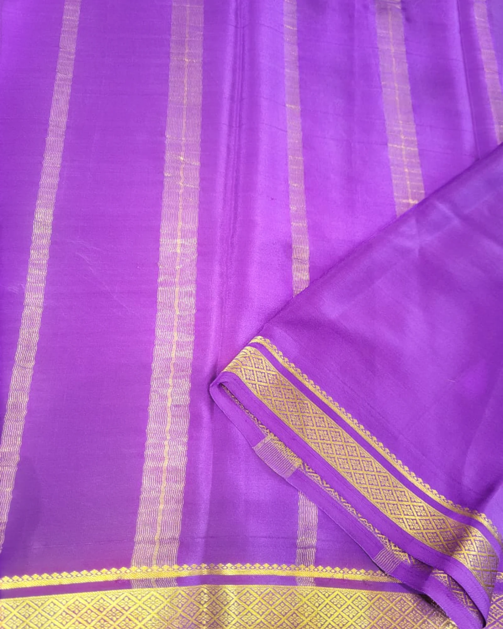 Purple Amogha Mysore Silk Saree