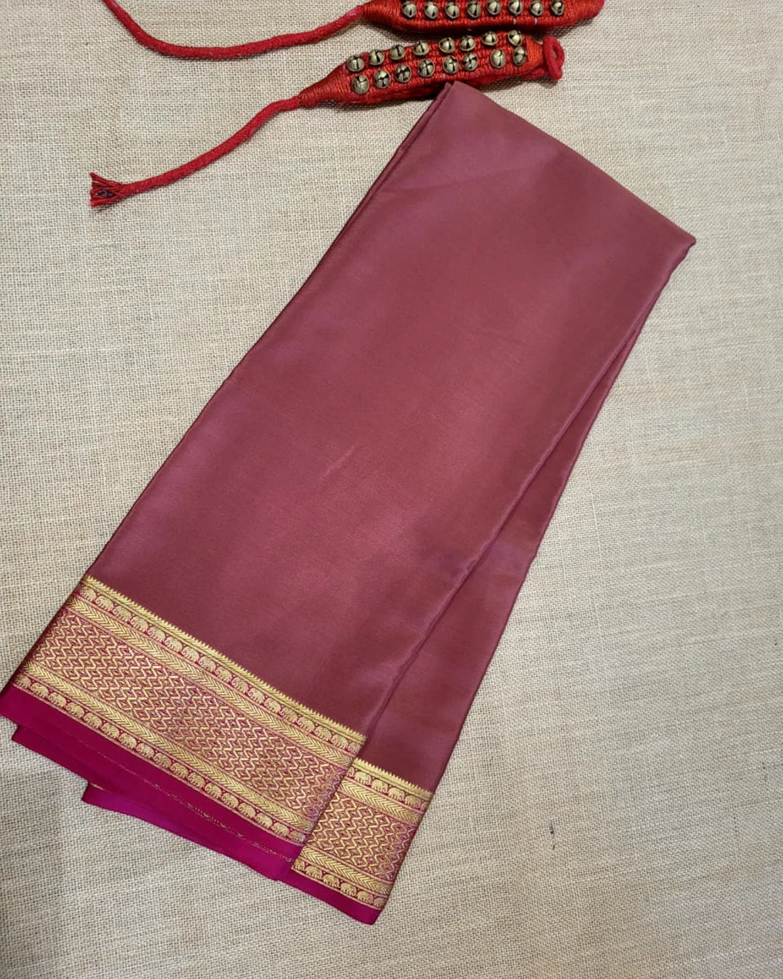 Brown Raga Mysore Silk Saree