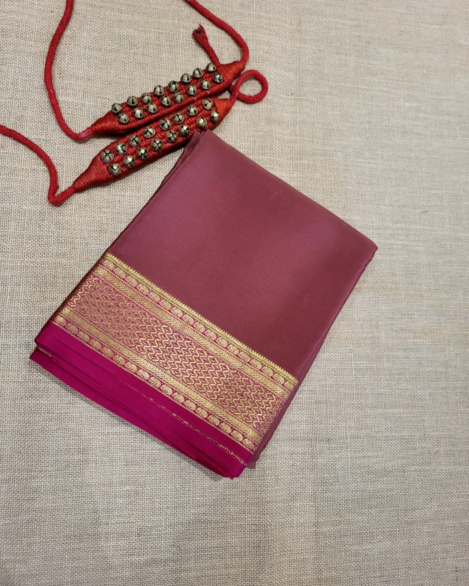 Brown Raga Mysore Silk Saree