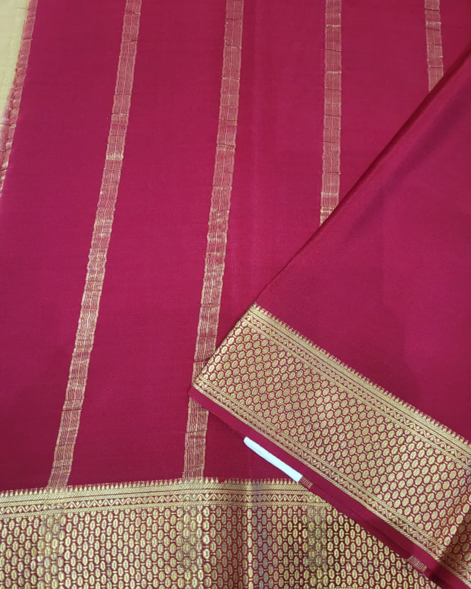 Cream Raga Mysore Silk Saree