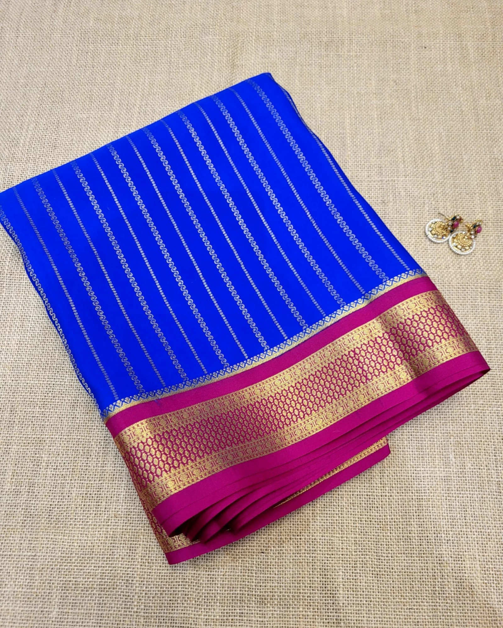 Blue Madhura Mysore Silk Saree