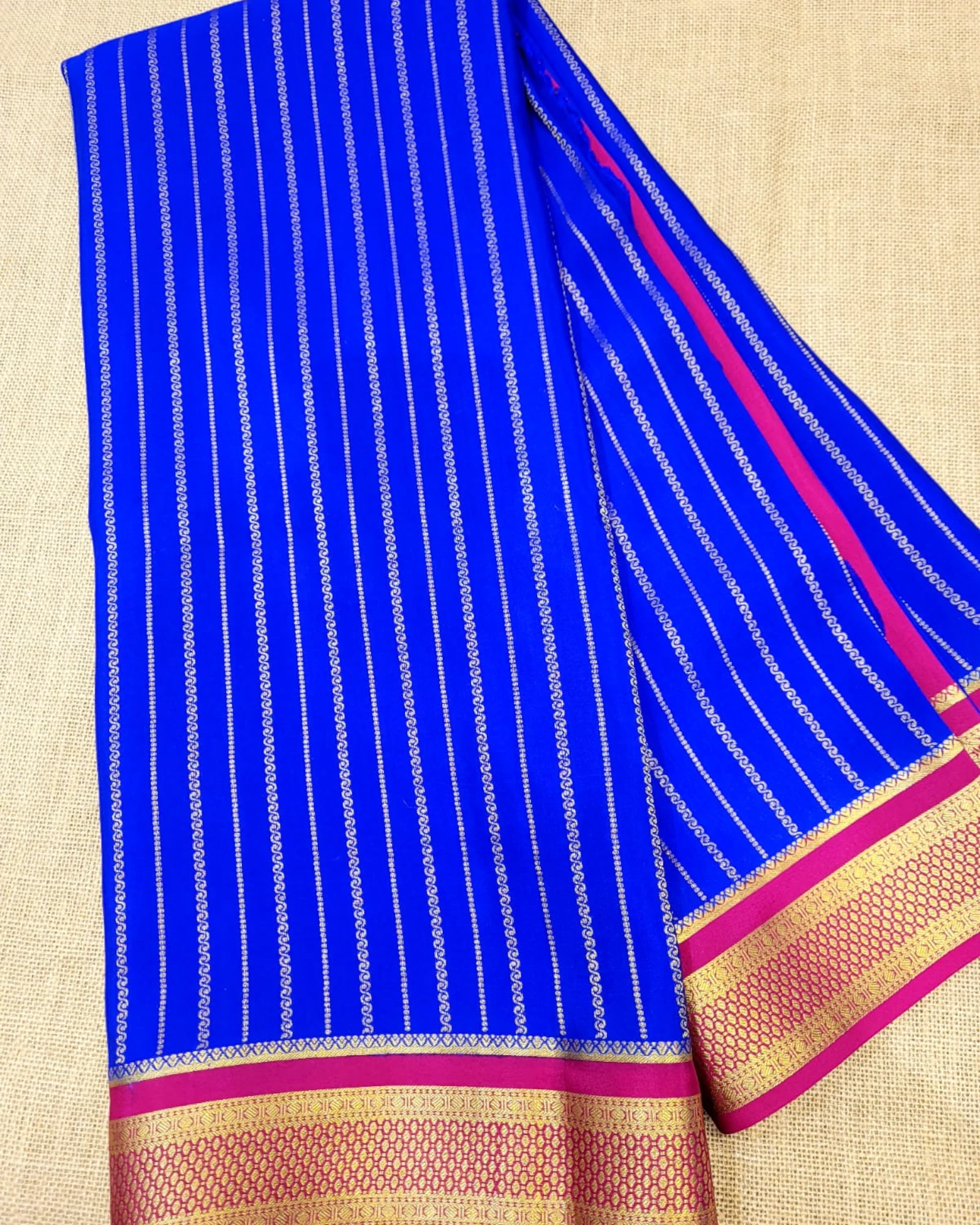 Blue Madhura Mysore Silk Saree