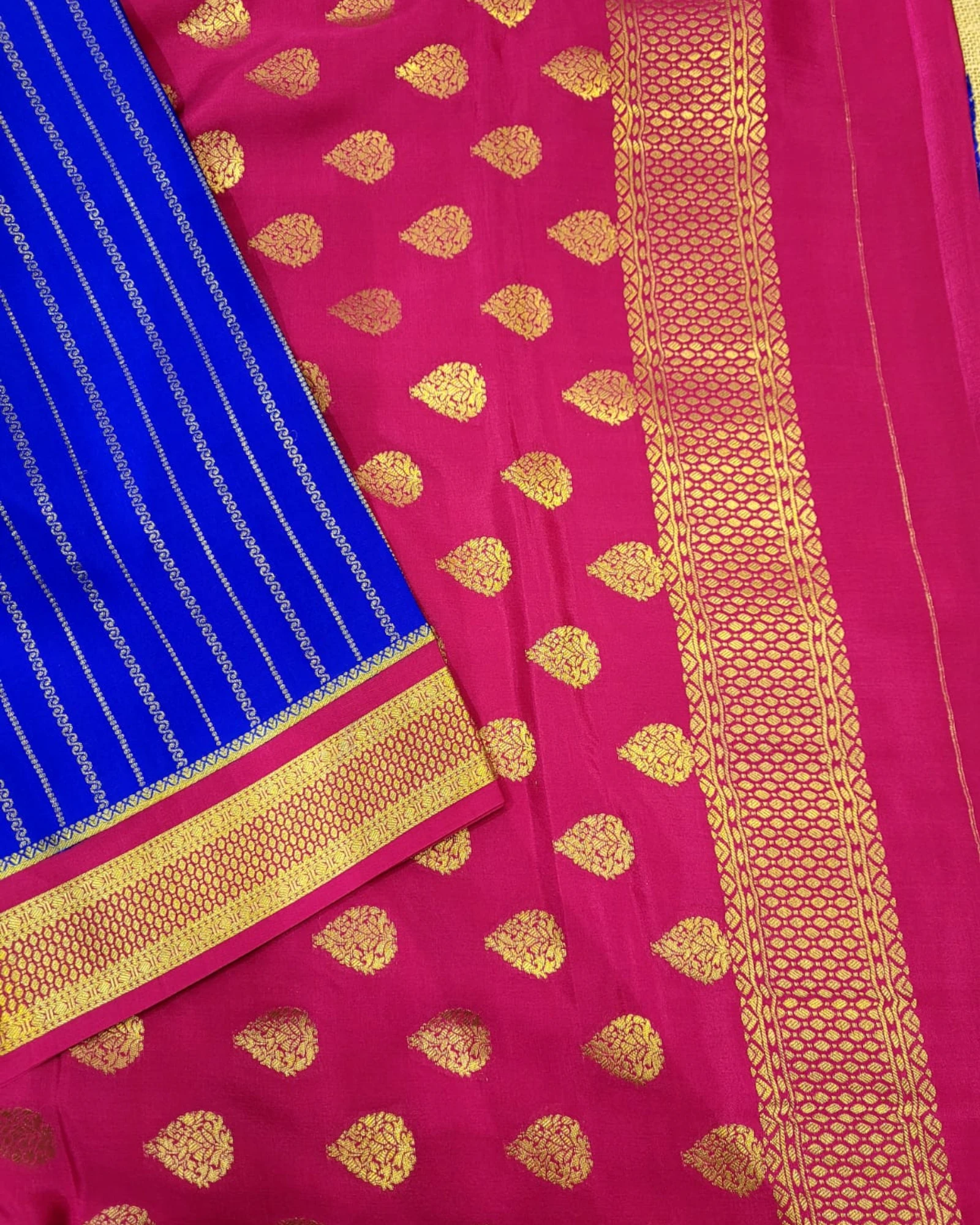 Blue Madhura Mysore Silk Saree