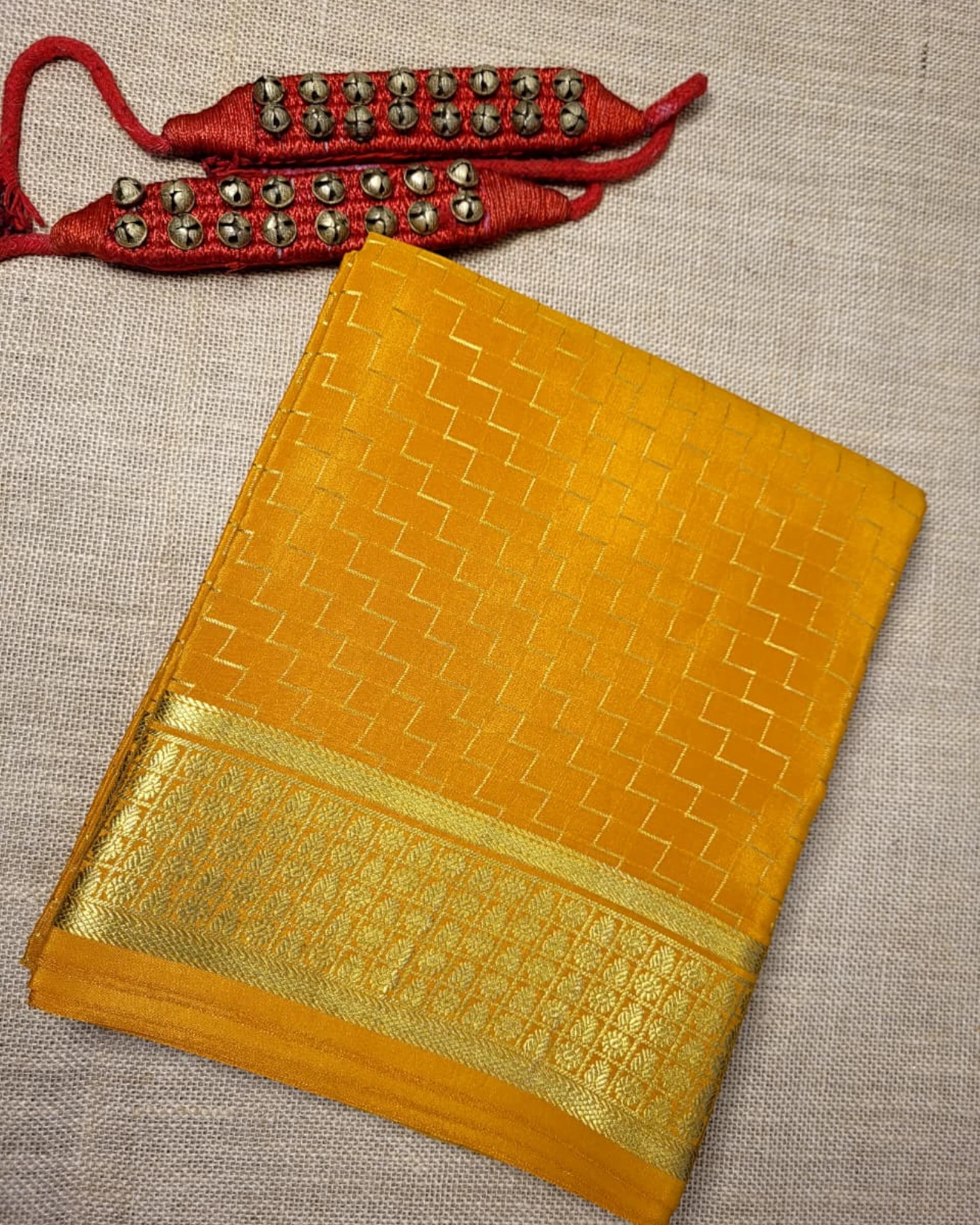 Yellow Madhura Mysore Silk Saree