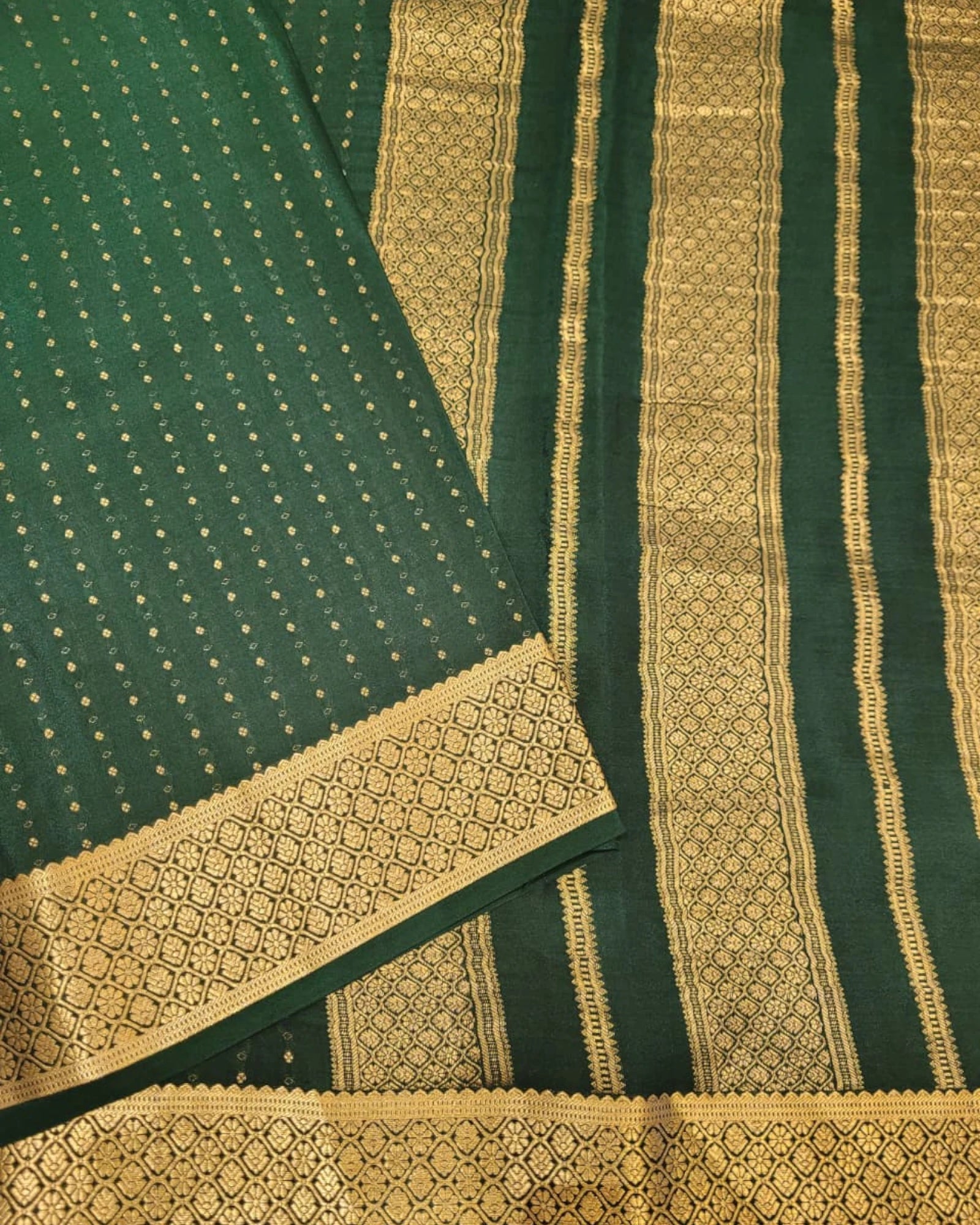 Green Vara Mysore Silk Saree