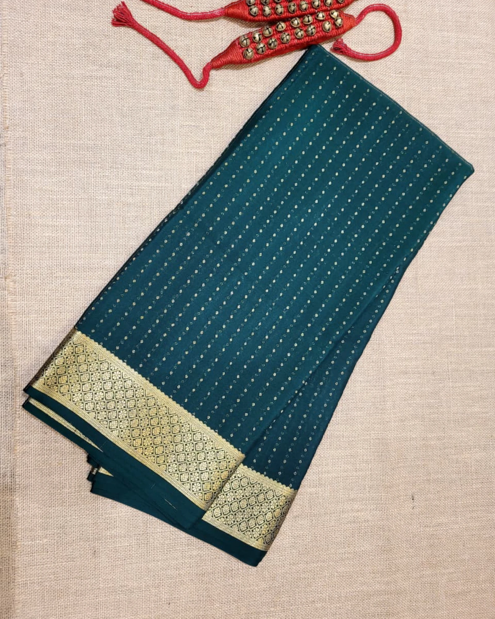Green Vara Mysore Silk Saree