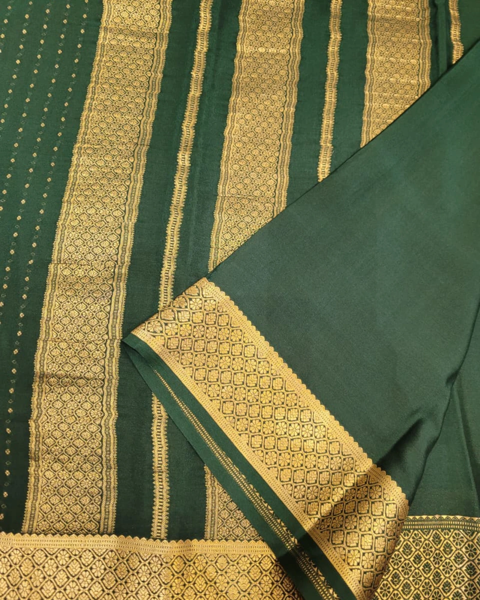 Green Vara Mysore Silk Saree