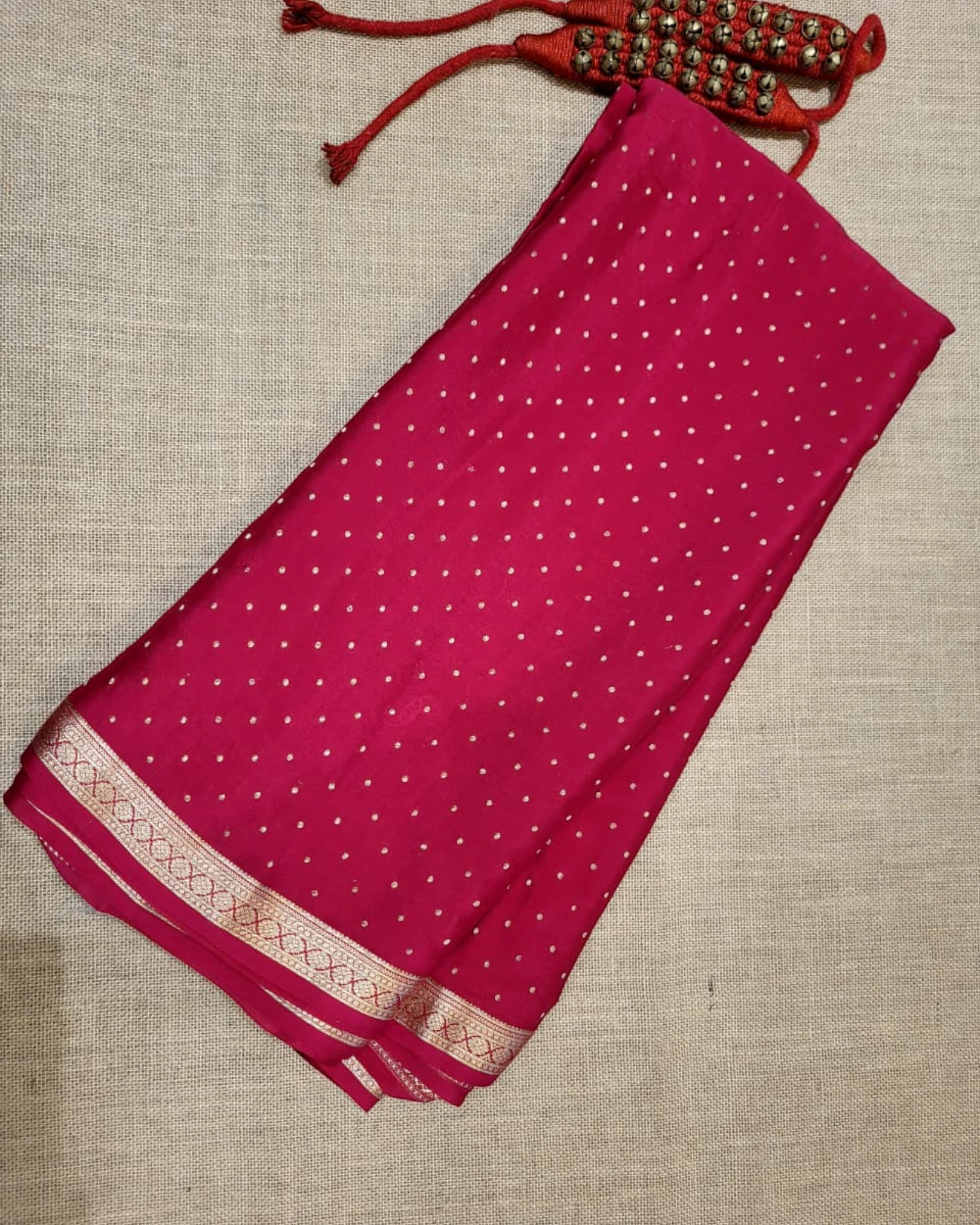 Red Binny Mysore Silk Saree