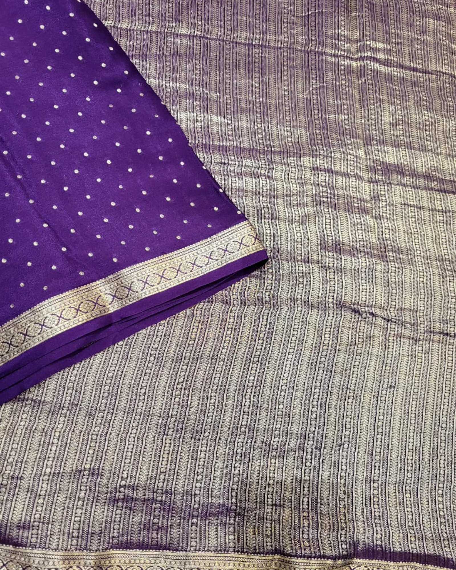 Purple Binny Mysore Silk Saree