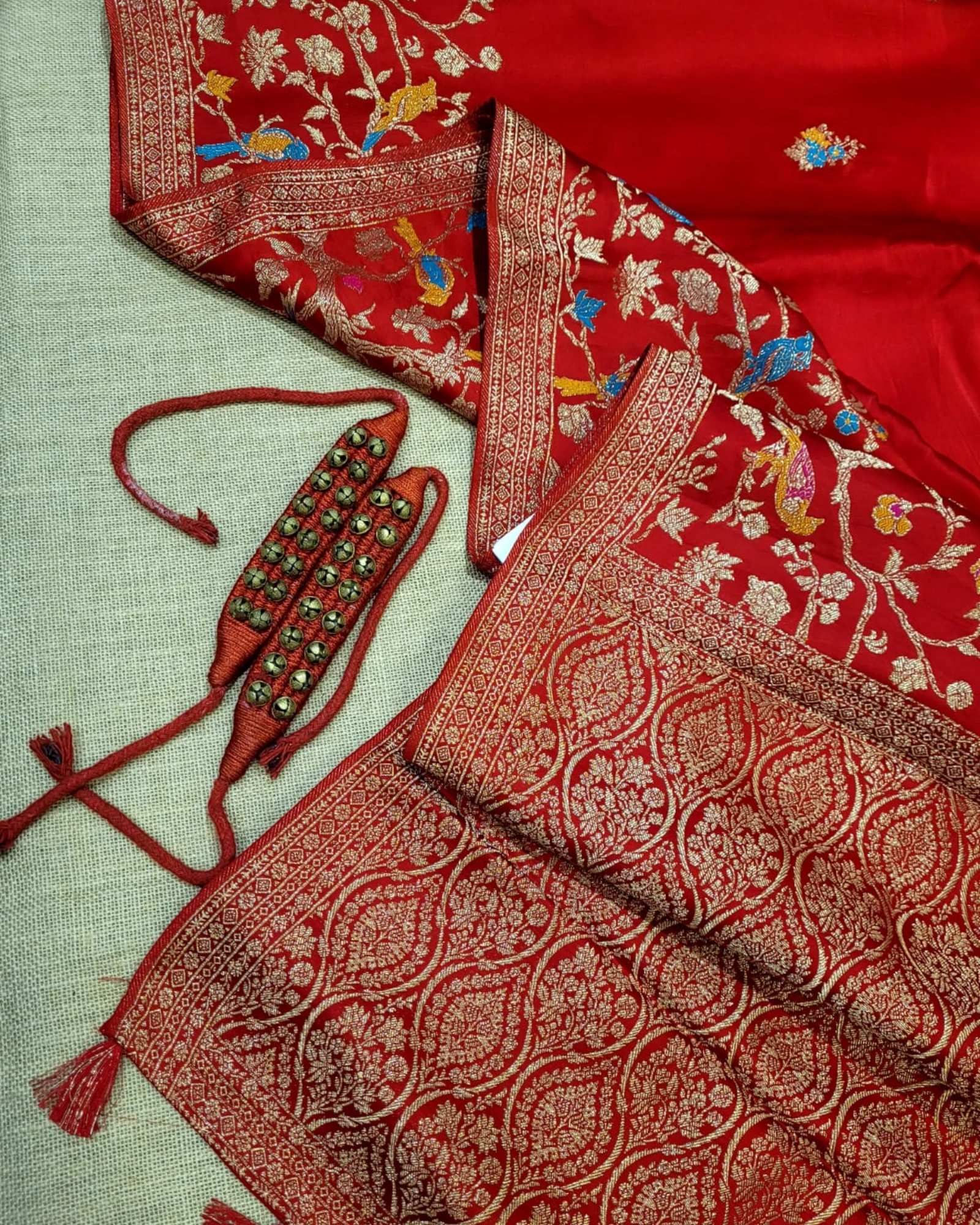 Red Vara Banarasi Satin Saree