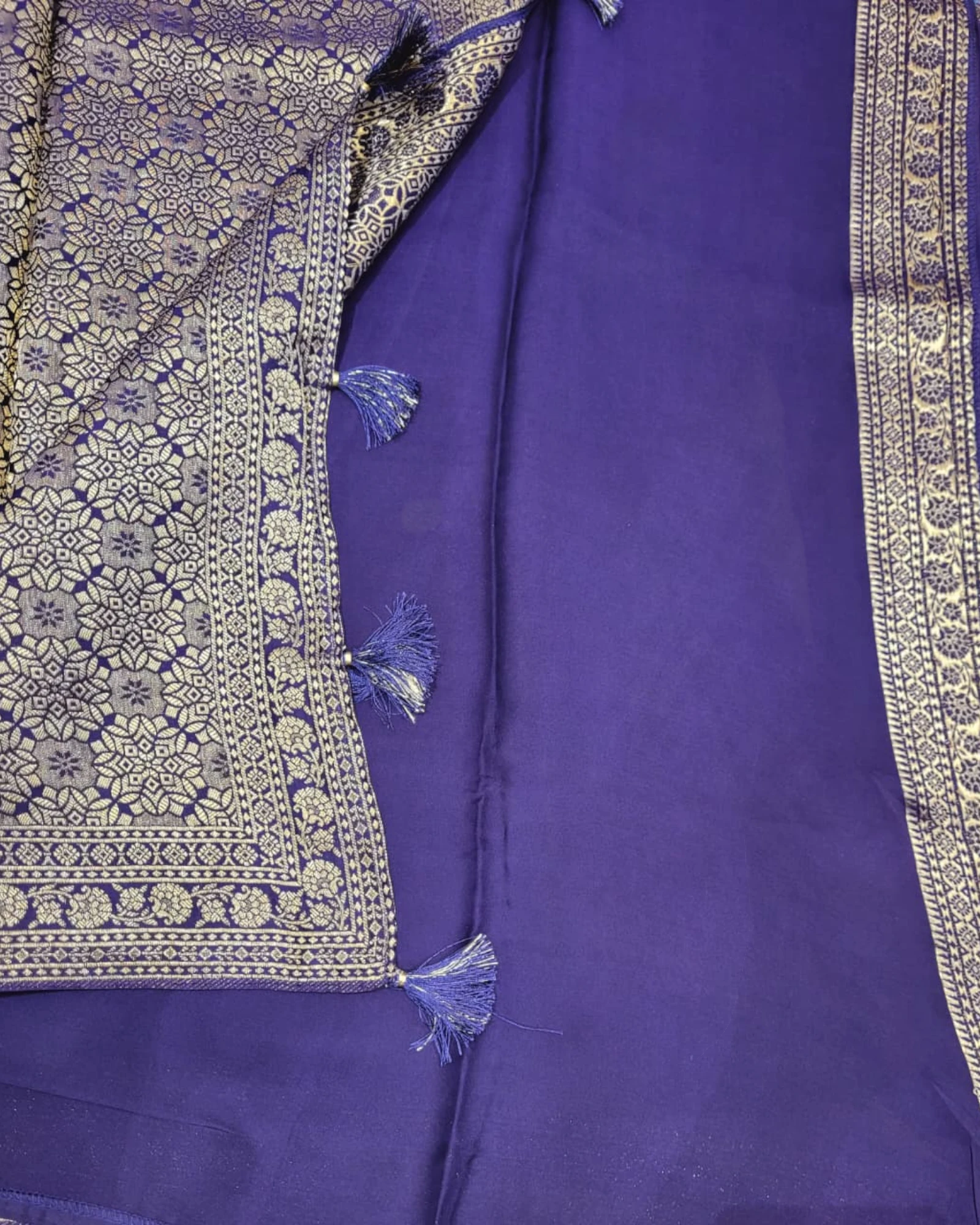 Blue Nidhi Banarasi Satin Saree
