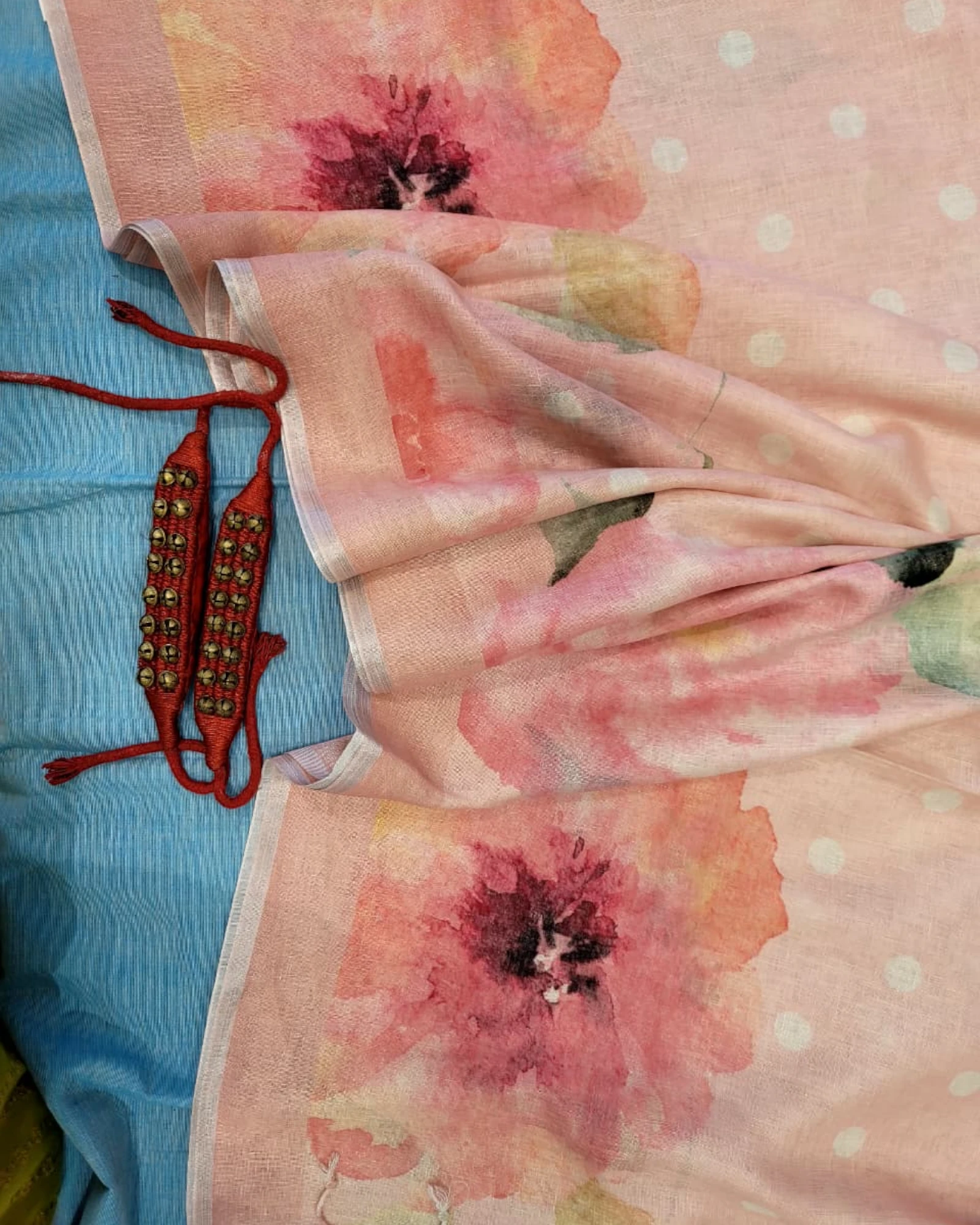 Pink Pushpa Linen Saree