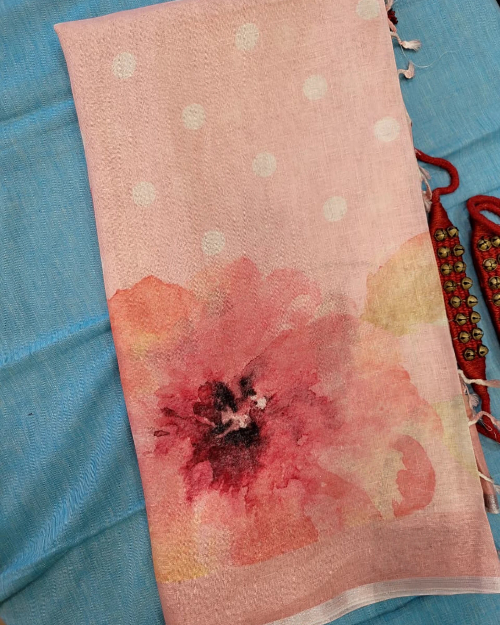 Pink Pushpa Linen Saree