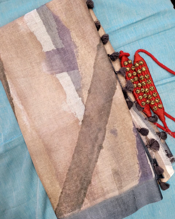 Maroon Pushpa Linen Saree
