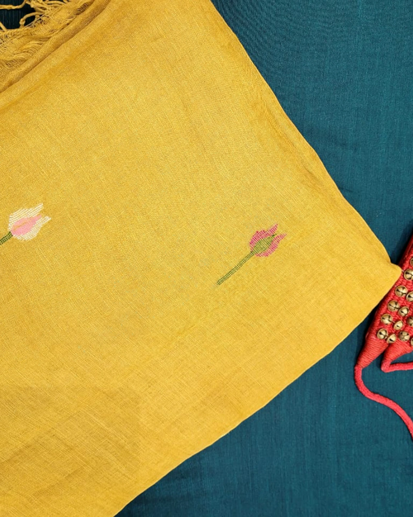 Yellow Mayuri Linen Saree